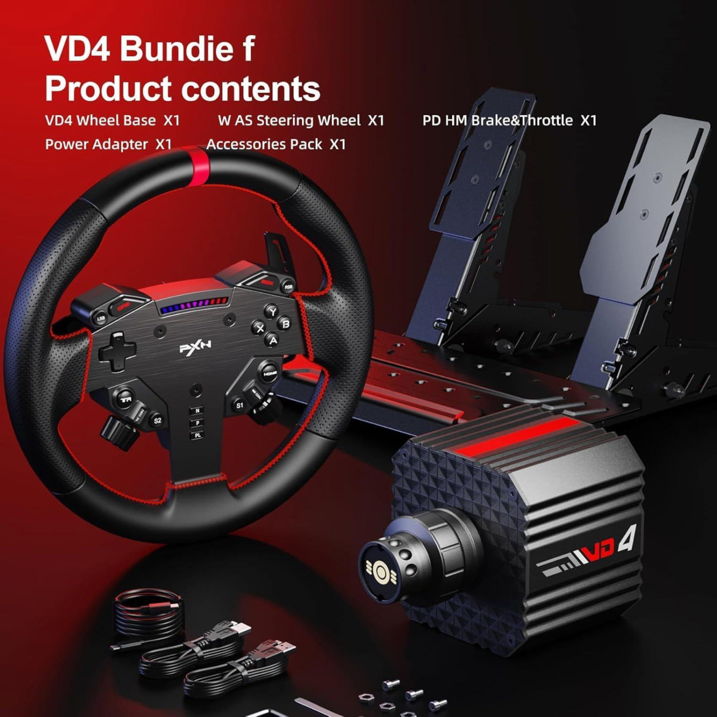 Руль и педали PXN VD4 Bundle for PC