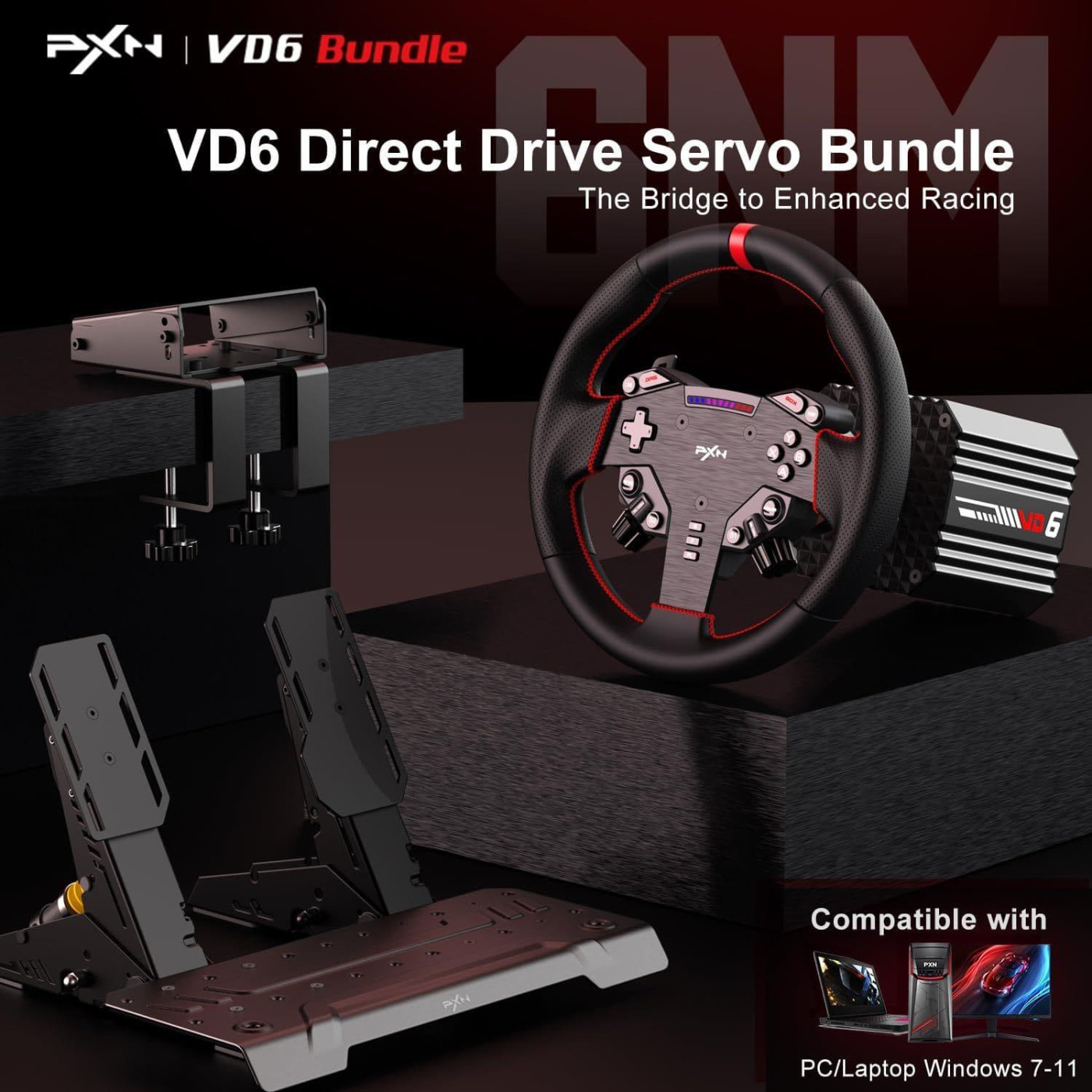 Руль и педали PXN VD6 Bundle for PC