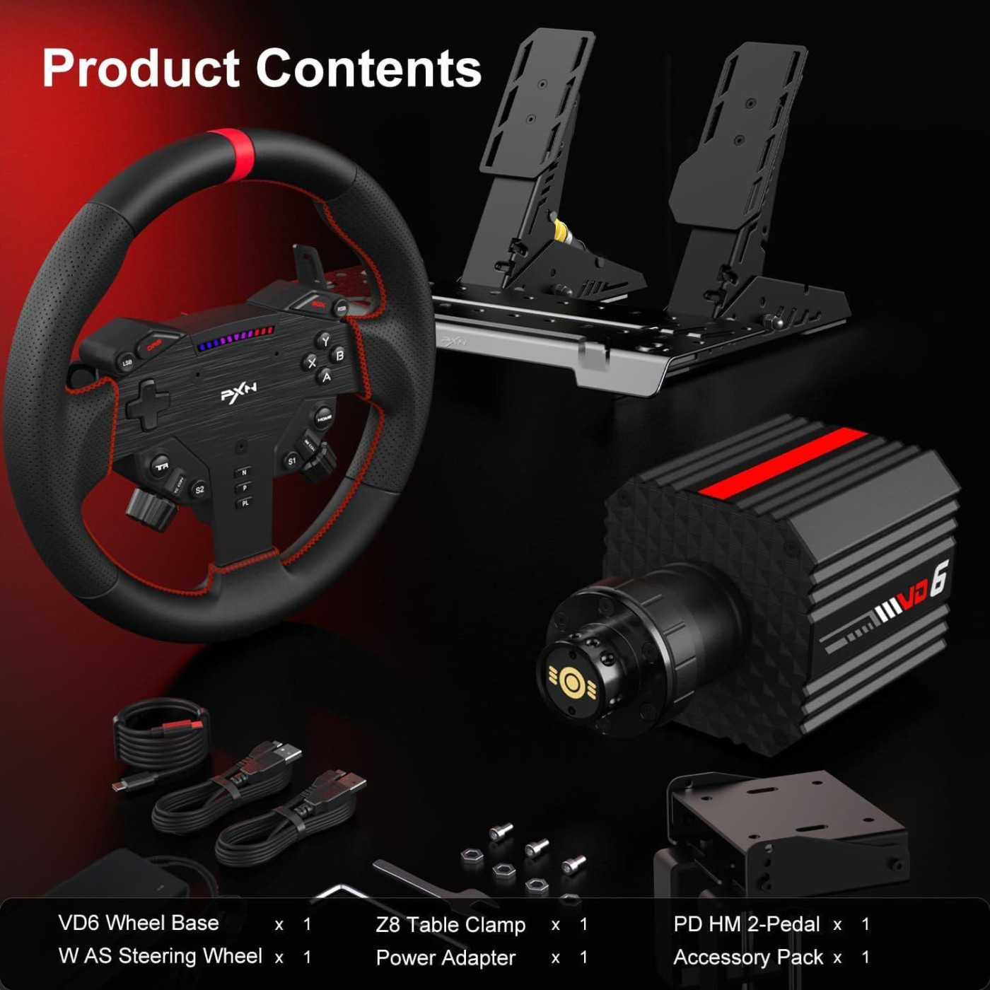Руль и педали PXN VD6 Bundle for PC