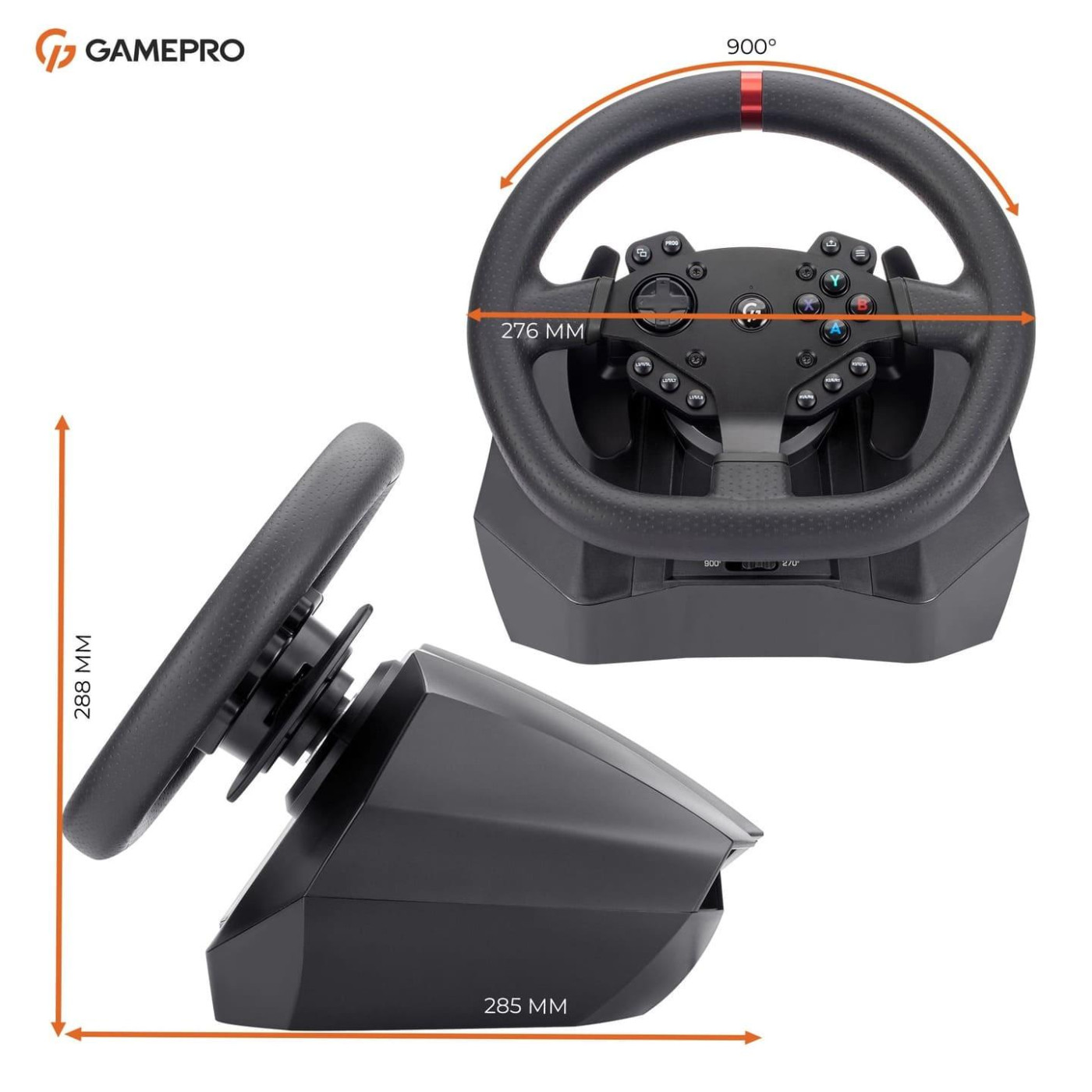 Кермо і педалі GamePro RW575PM з коробкою передач XBOX/PS4/PS3/PC/SWITCH