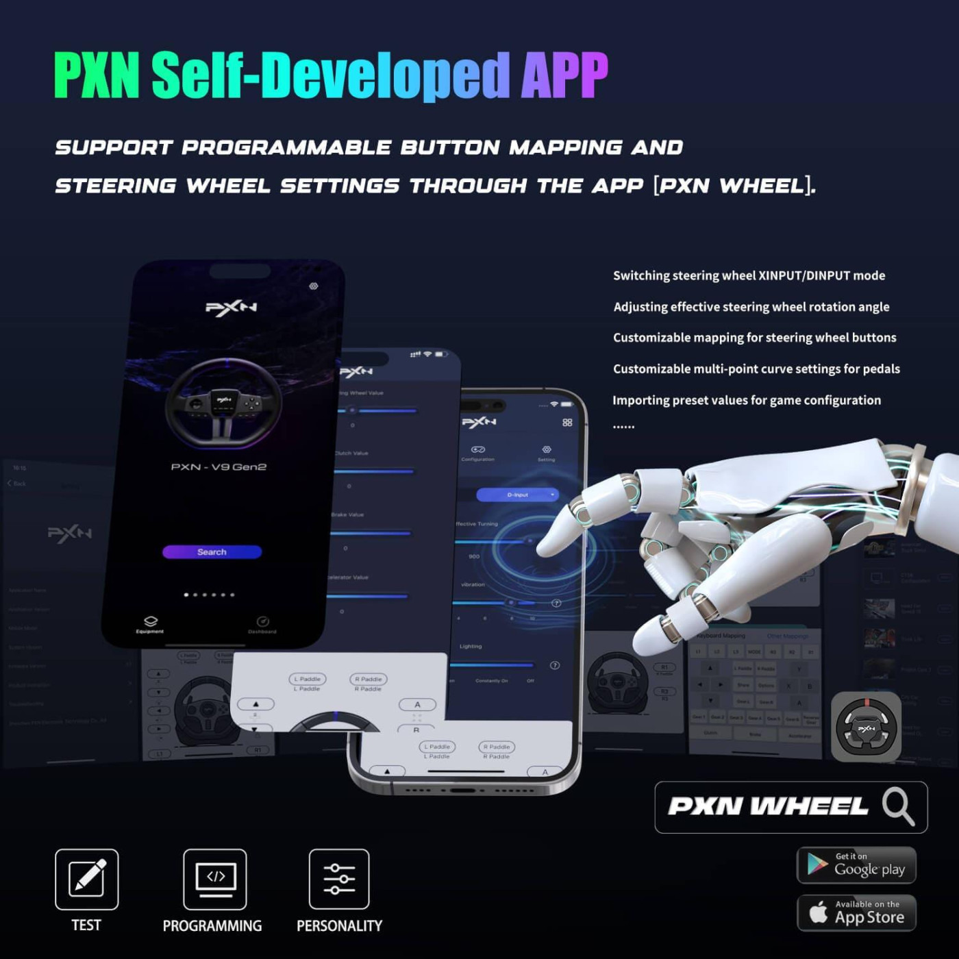 Руль и педали с коробкой передач PXN V9 GEN2 Bundle for PS4/XBOX/Xbox Series X|S/PC