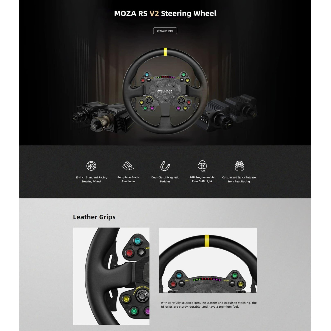 Руль MOZA Racing RS V2 Steering for PC RGB