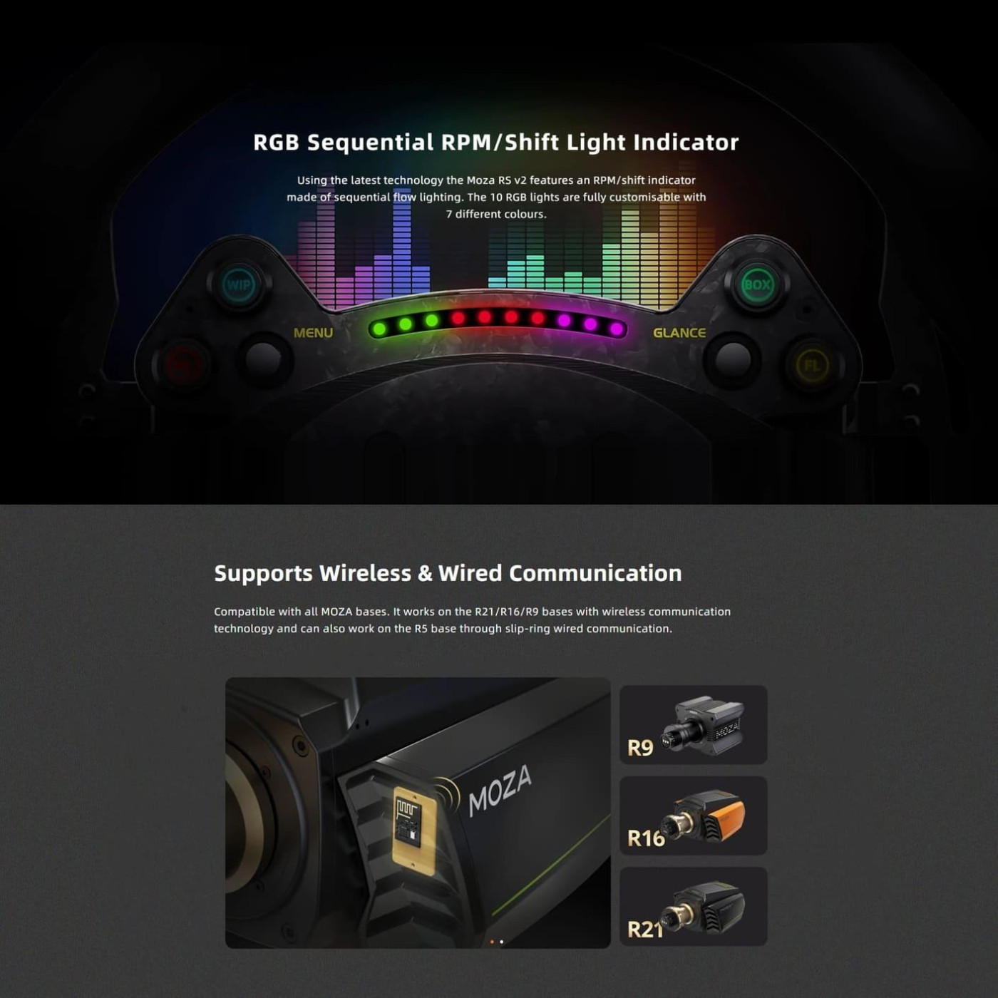 Руль MOZA Racing RS V2 Steering for PC RGB