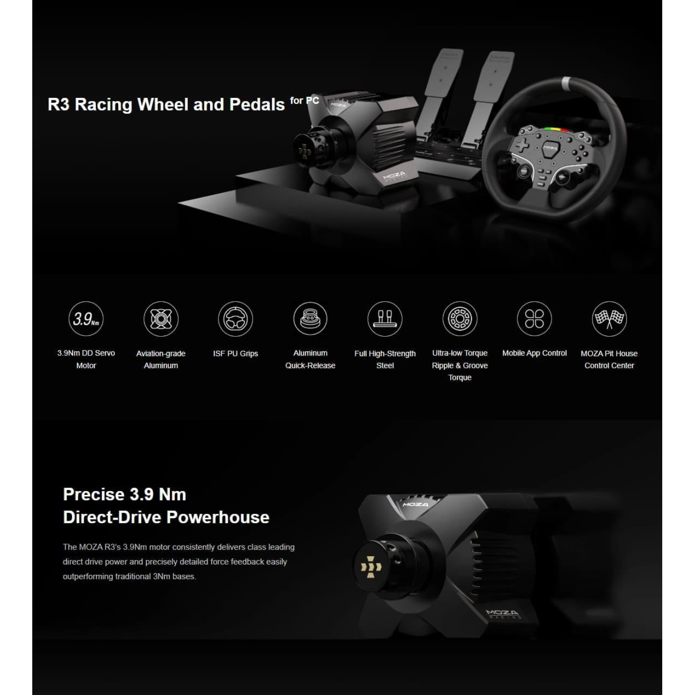 Руль и педали MOZA R3 Racing Bundle for PC SR-P Lite ES Lite