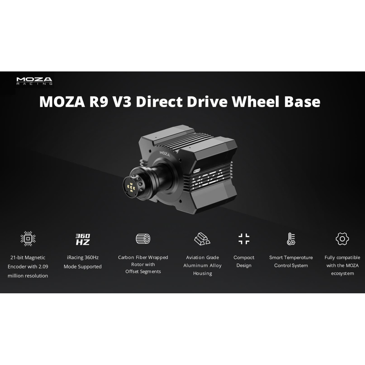 База рулевая MOZA R9 V3 Прямой привод 9 Нм