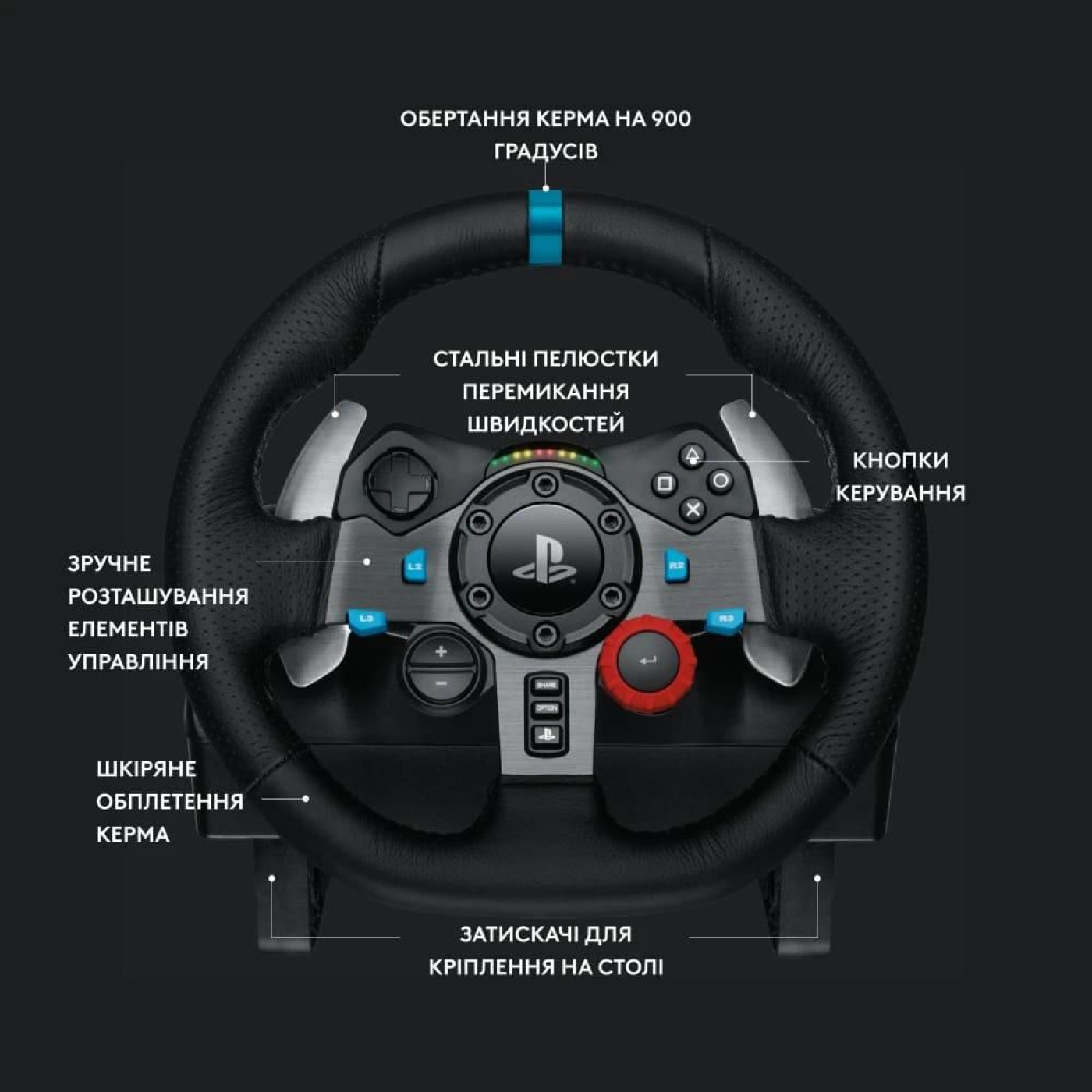 Кермо та педалі Logitech G29 Racing for PS4-5 and PC + Shifter