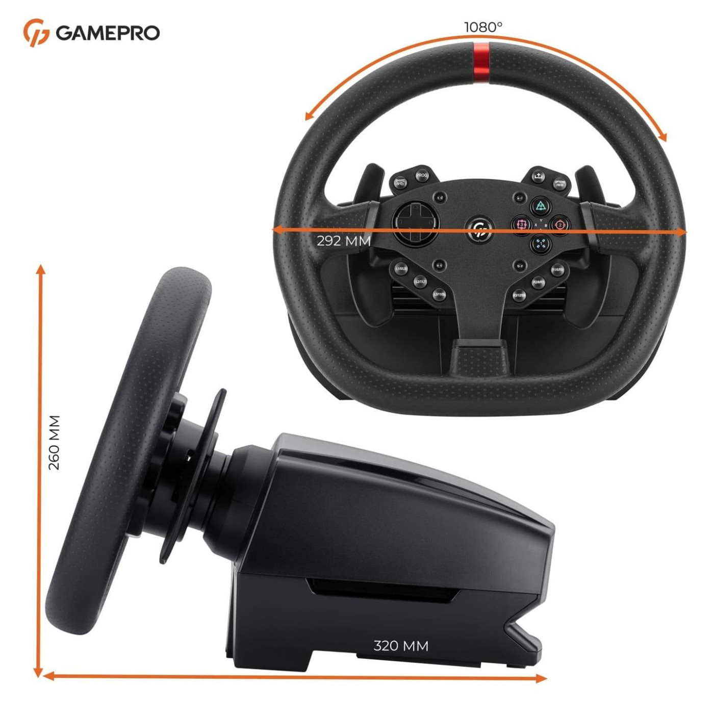 Руль и педали GamePro RW070PM с коробкой передач XBOX/PS4/PC