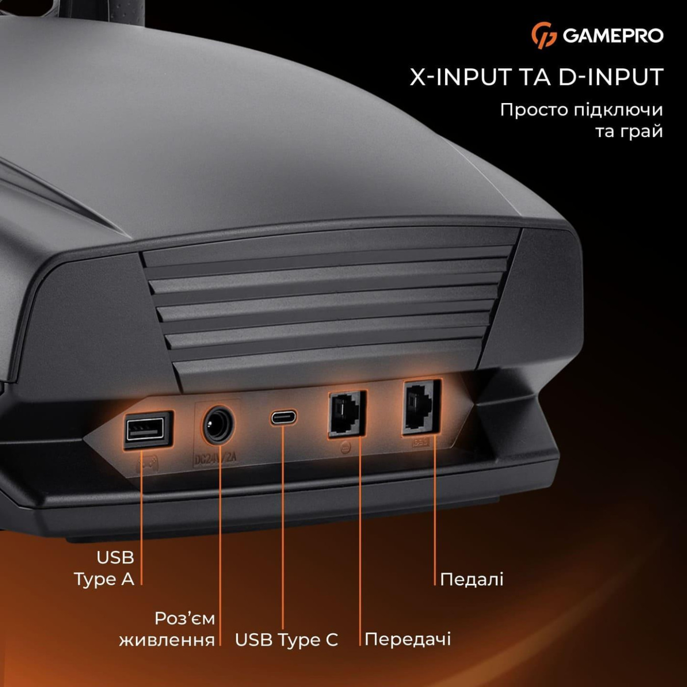 Руль и педали GamePro RW070PM с коробкой передач XBOX/PS4/PC