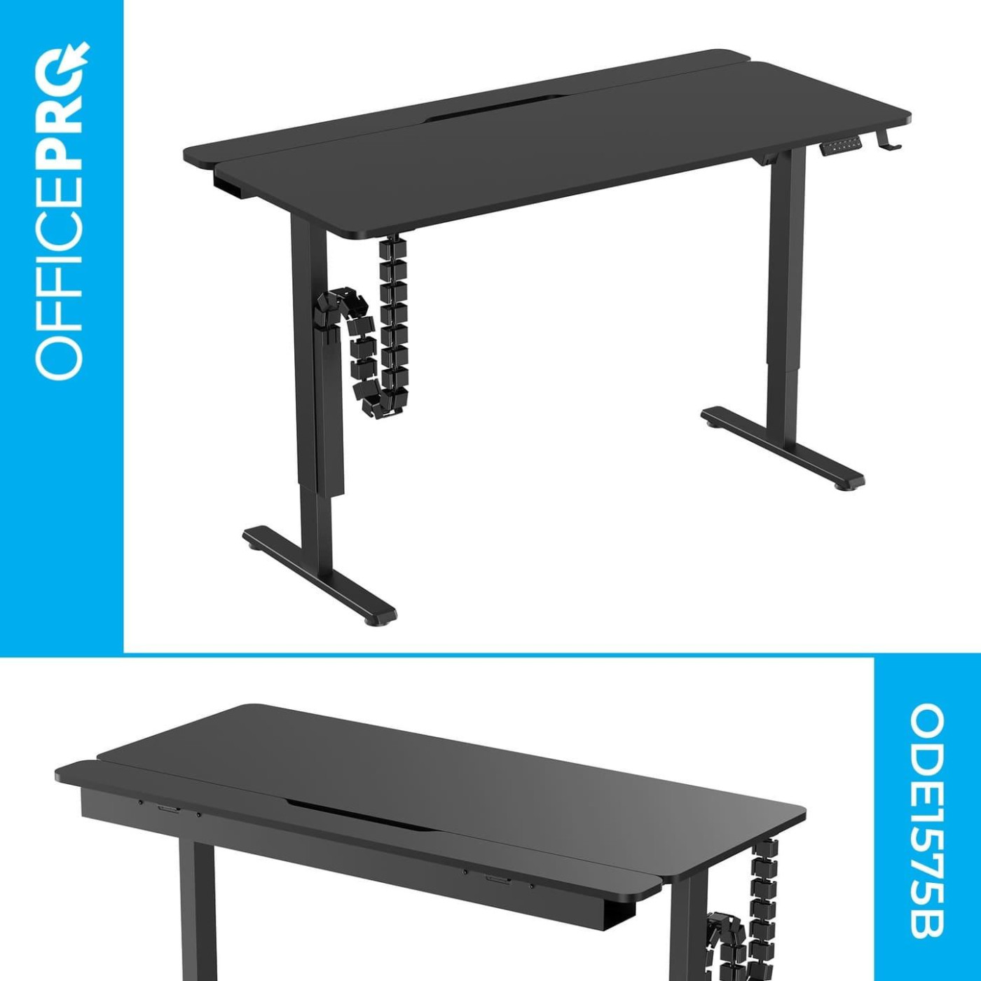 Геймерский стол OfficePro ODE1575B з електрорегулюванням висоти (ODE1575B)
