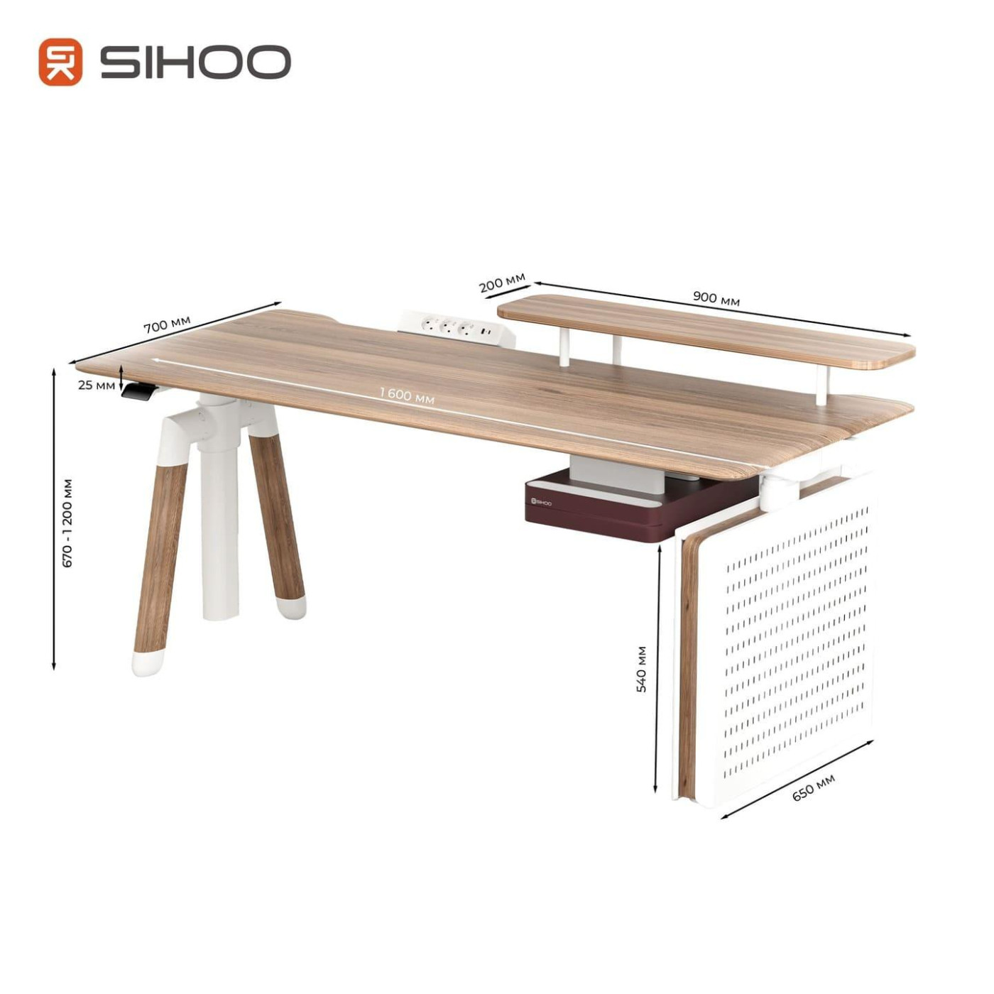 Геймерский стол Sihoo D07 1.6m Maple/White (D07B-102/D07J-102-AB)