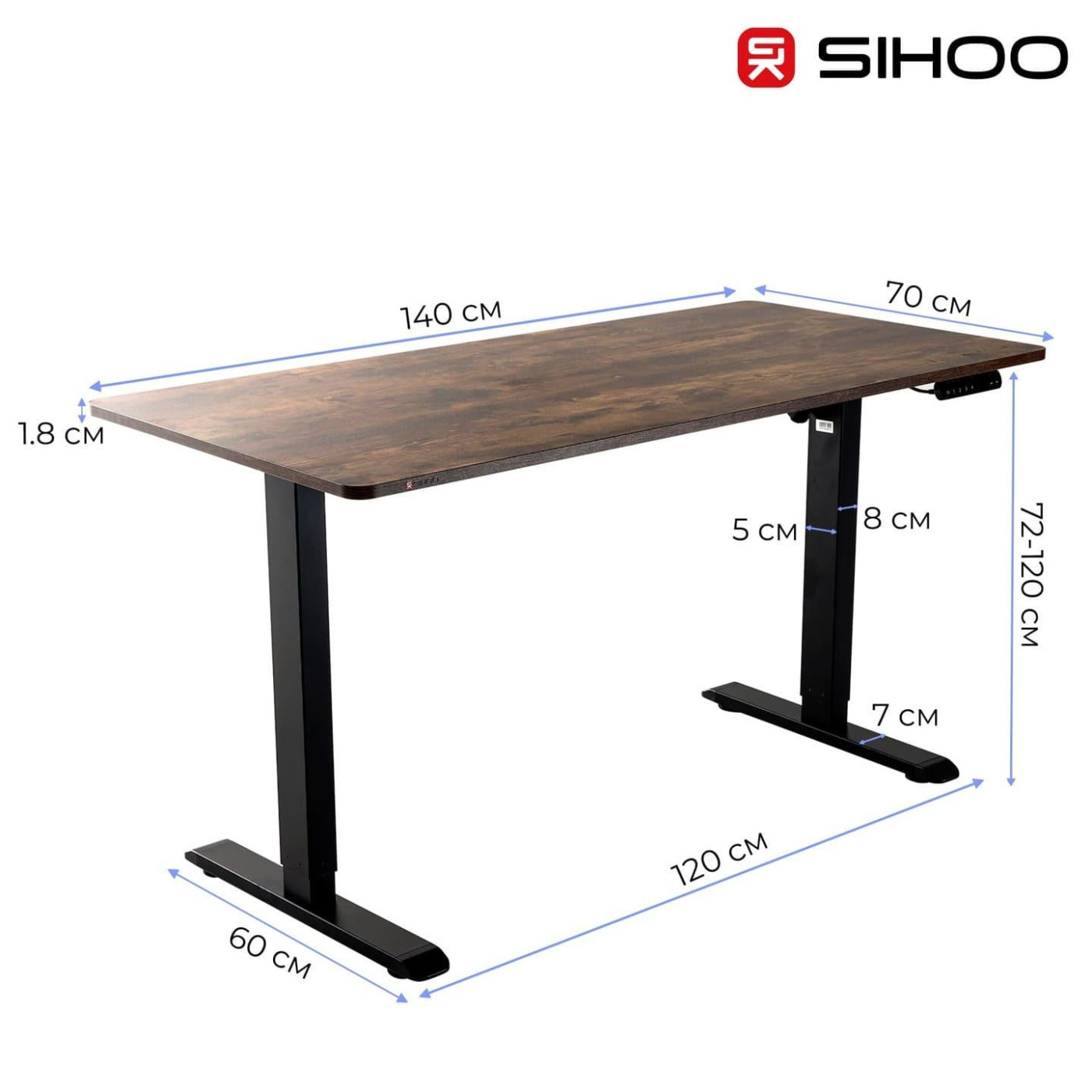 Геймерский стол Sihoo D03 Walnut Black (D03-104/D03-108)