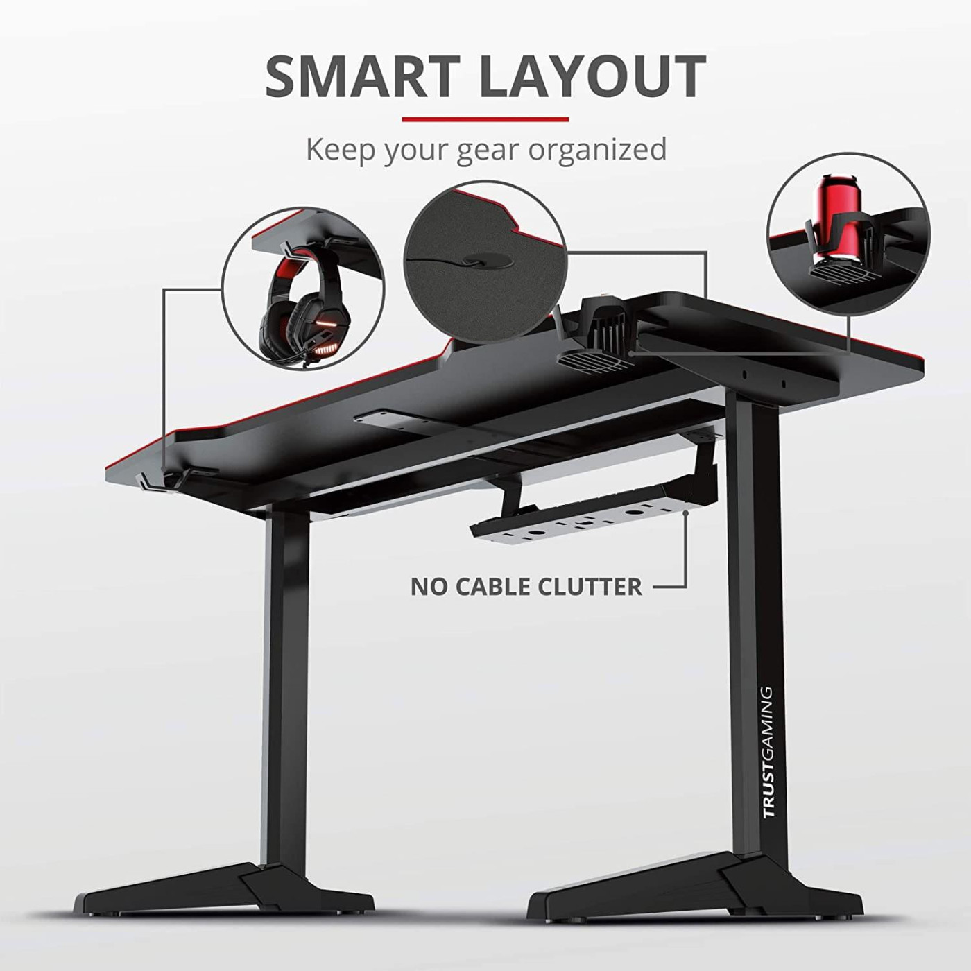 Ігровий стіл Trust GXT 1175 Imperius XL Black (23802_TRUST)