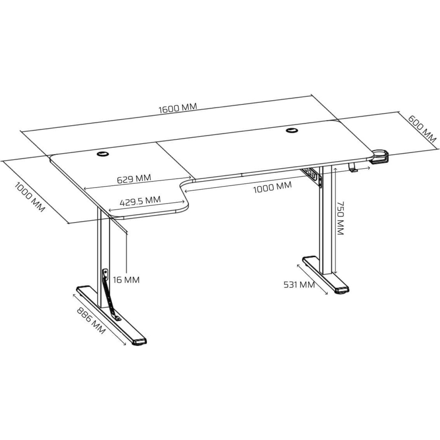 Геймерский стол GamePro GDC216W (GDC216W)