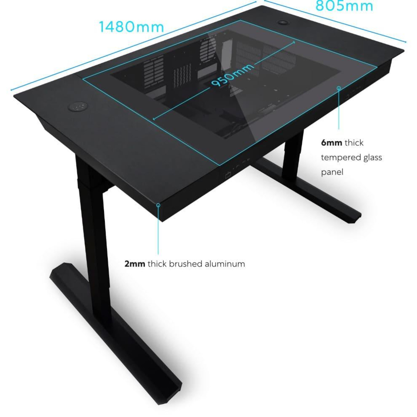 Геймерський стіл Lian Li DK07X Gaming Desk Black (G99.DK07X.10EU)