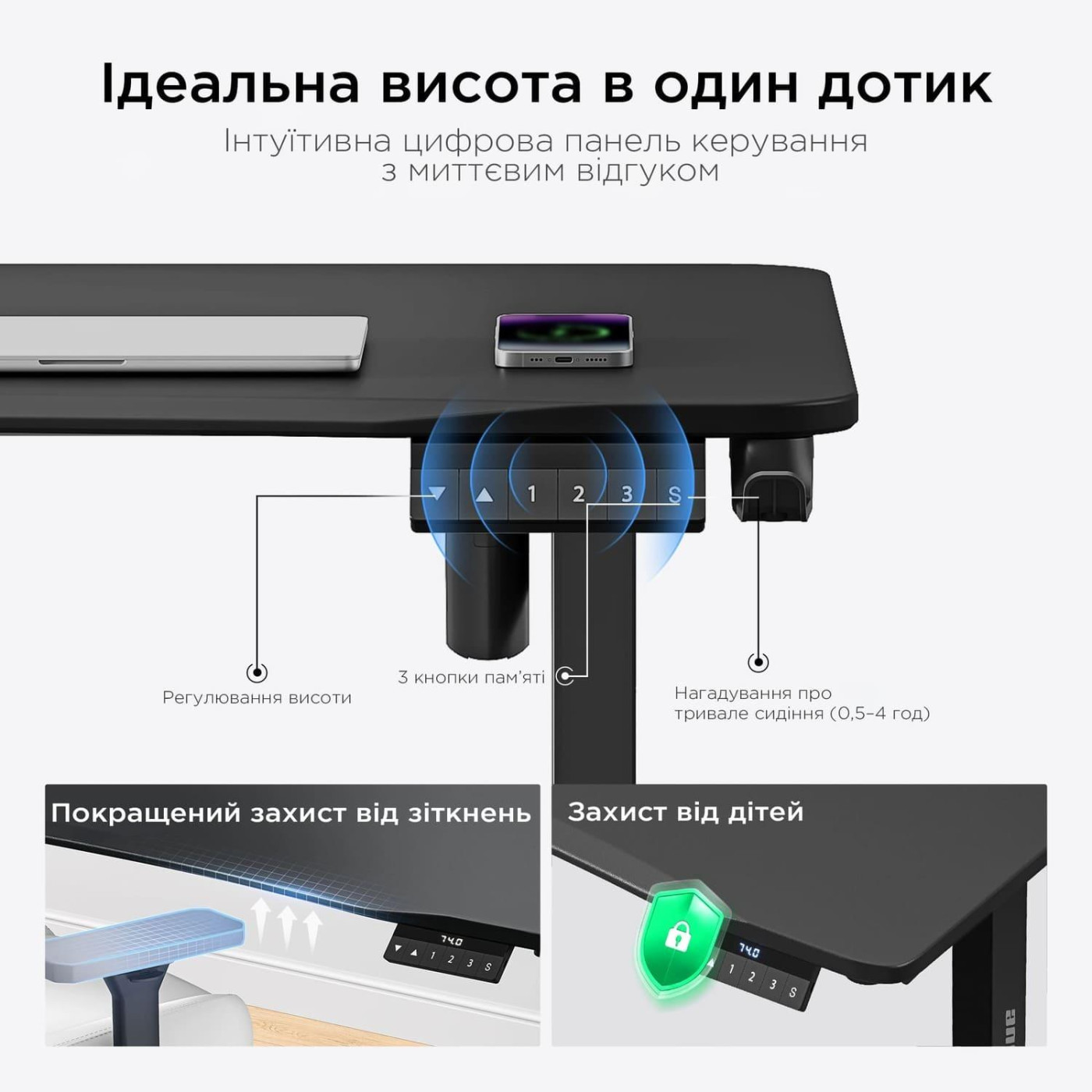 Геймерский стол Anda Seat Xtreme E 1600x800 Black (AD-D-DD1-1600-06-B)