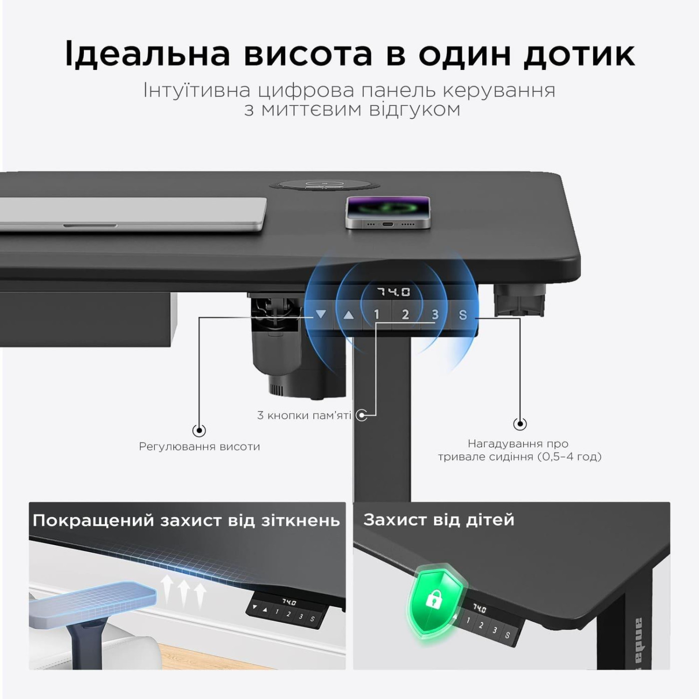 Геймерский стол Anda Seat Xtreme Pro 1400x750 Black (AD-D-DD1-1400-08-B)