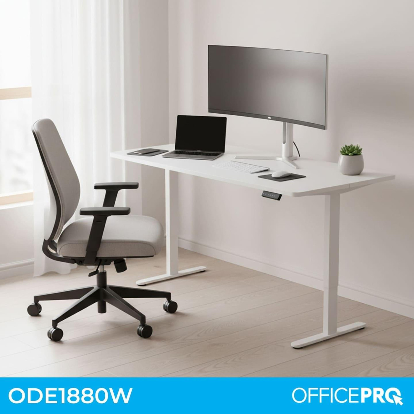 Геймерский стол OfficePro ODE1880W з електрорегулюванням висоти (ODE1880W)