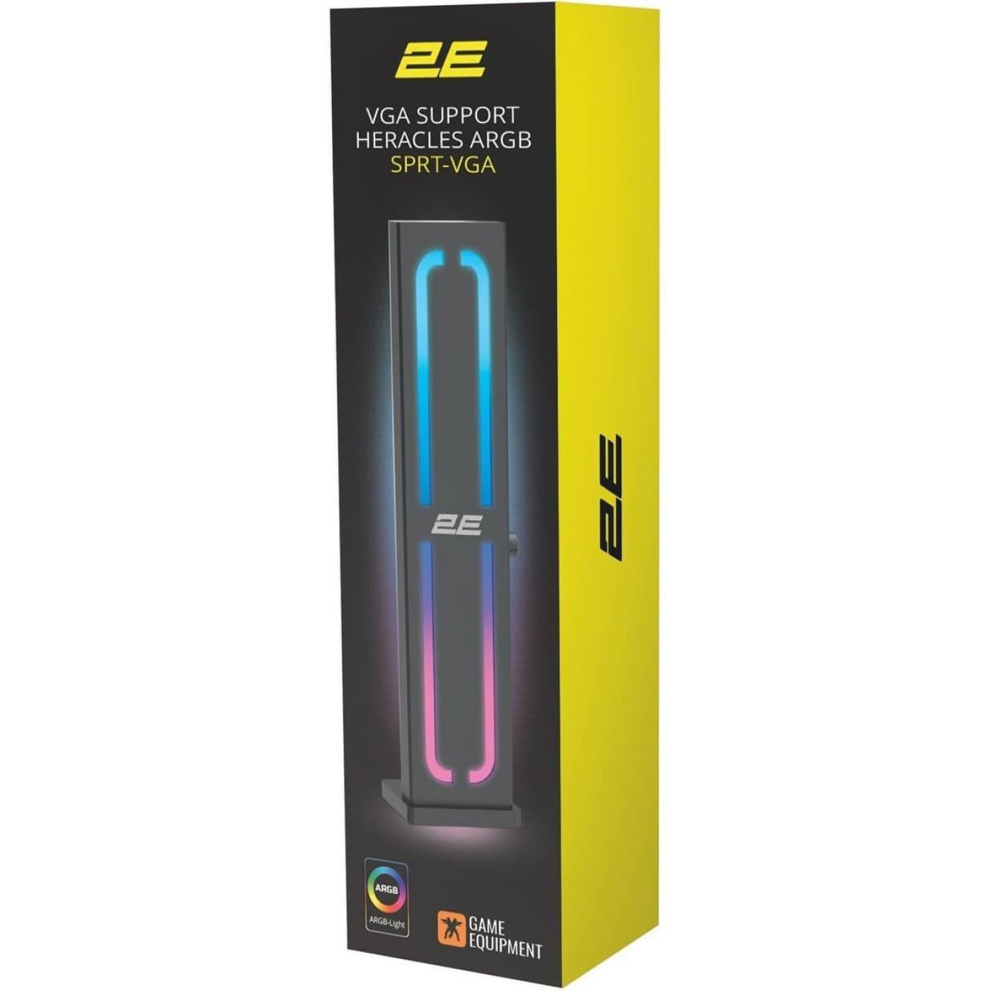 Підставка для відеокарти 2E VGA GAMING HERACLES ARGB SPRT-VGA, 5V, 0.3A, 1.5W, AURA 3 pin, Aluminum, Black (2E-SPRT-VGA)