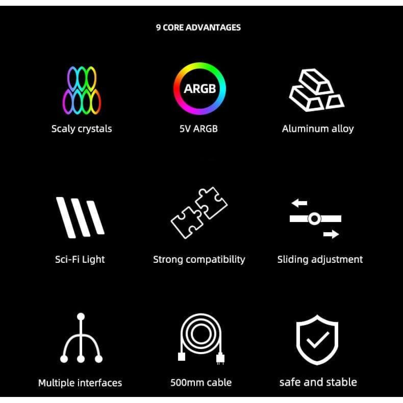 Підставка для відеокарти Coolmoon GT8 ARGB Black (GT8-Black)