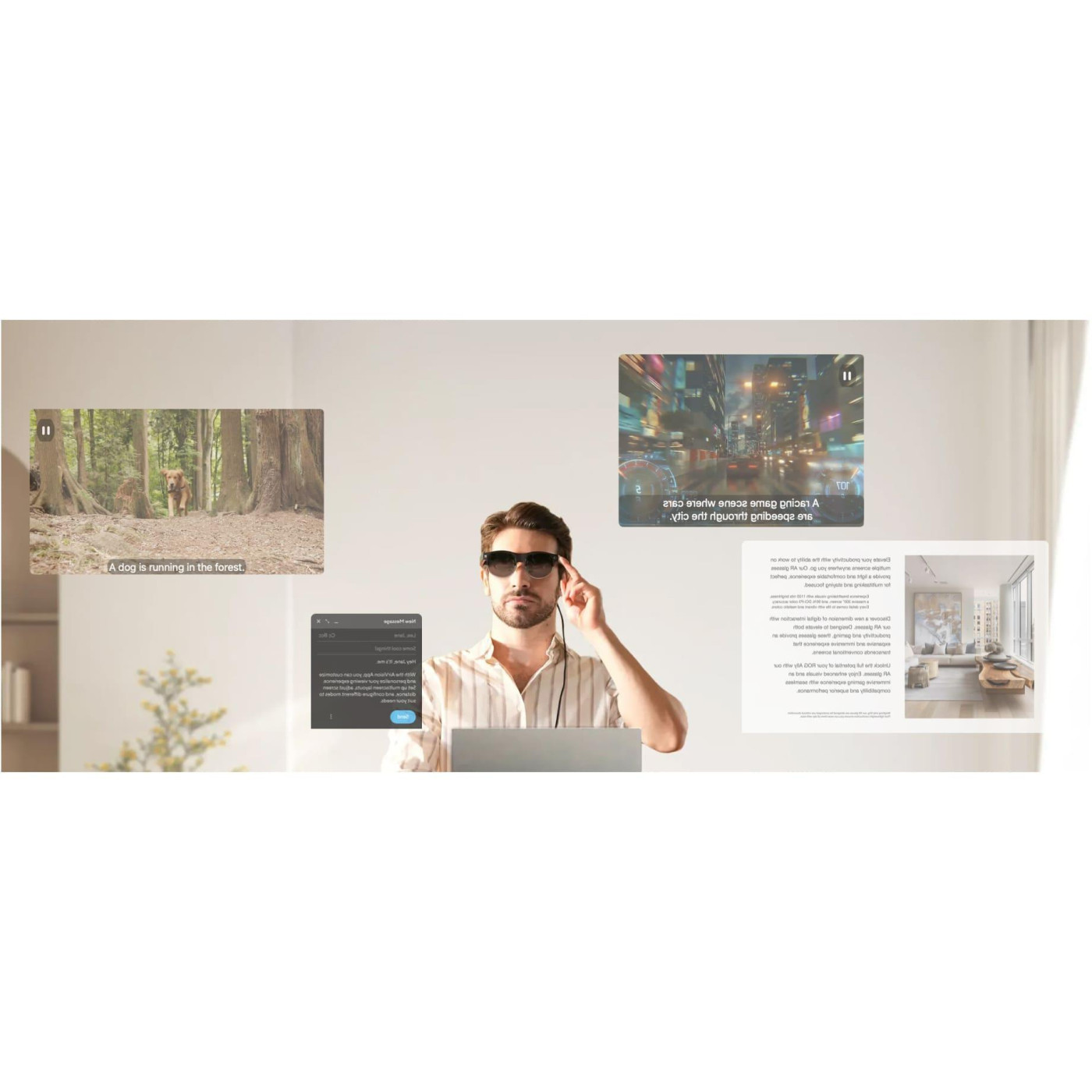 Очки виртуальной реальности ASUS AirVision M1 Smart Glasses Micro OLED 100