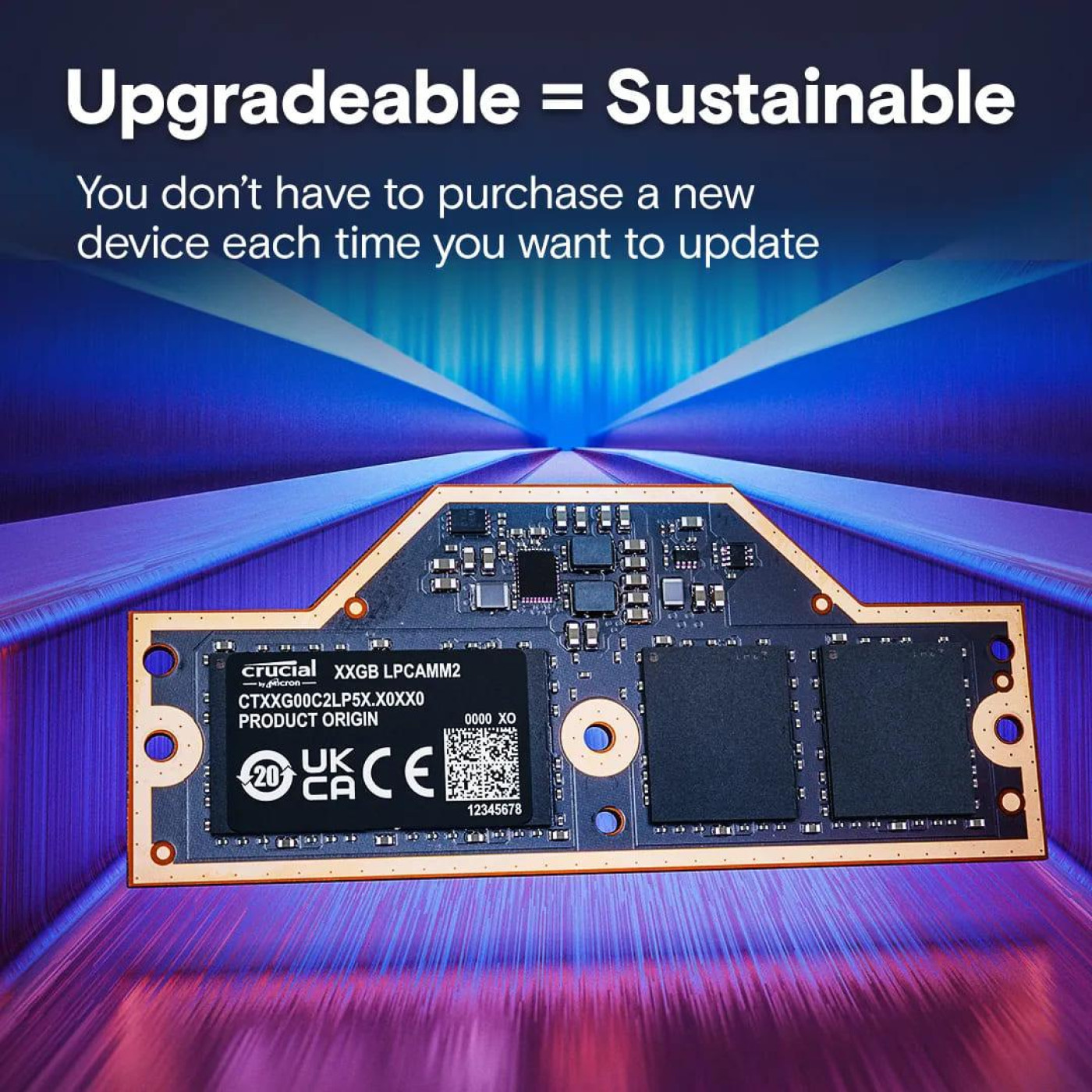 Crucial 32GB LPCAMM2 LPDDR5X-7500 memory