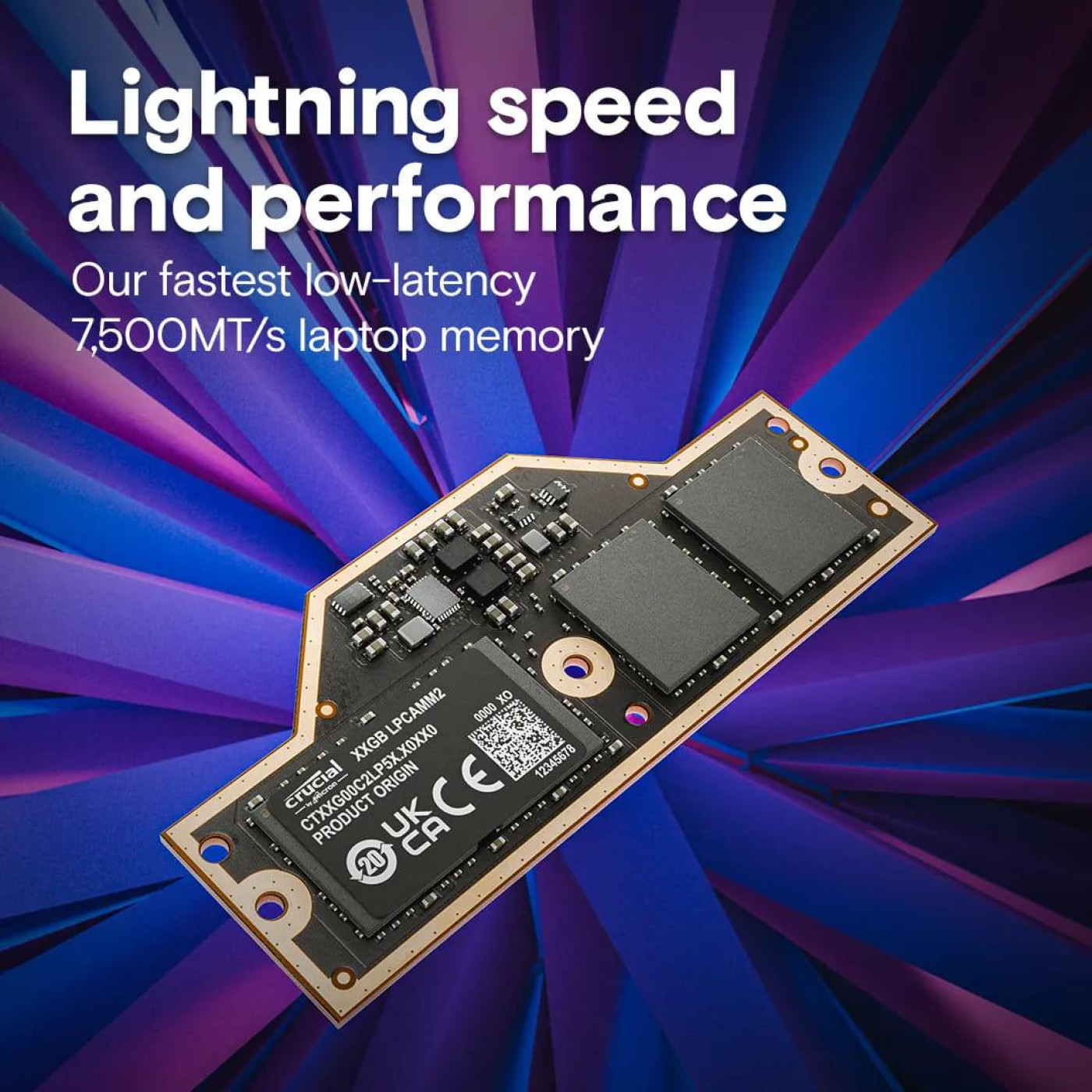 Crucial 64GB LPCAMM2 LPDDR5X-7500 memory