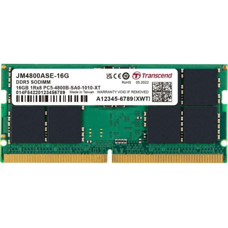 Модуль памяти Transcend DDR5 16GB SO-DIMM 4800Mhz (JM4800ASE-16G)