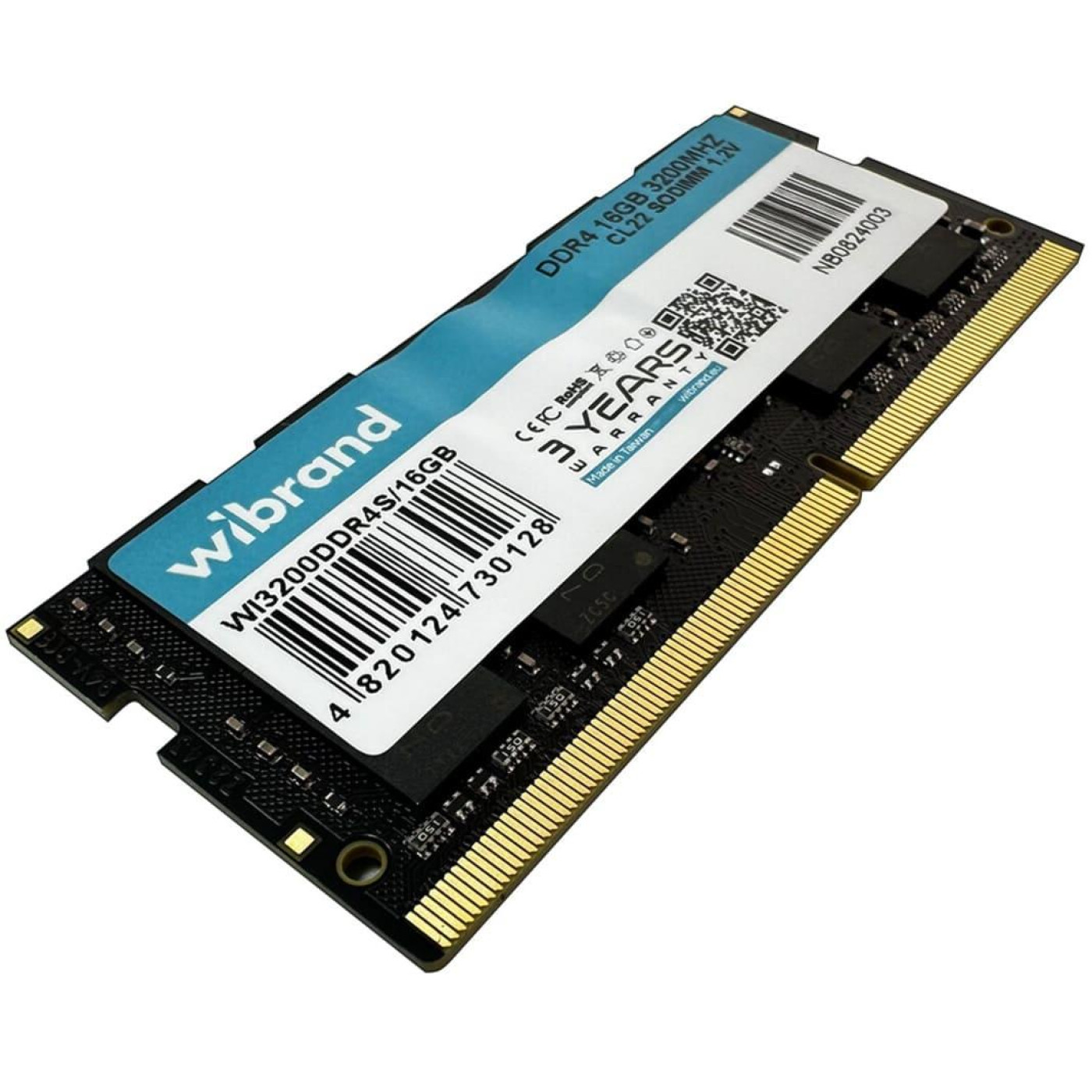 Модуль памяти Wibrand DDR4 16GB 3200MHz CL22 SODIMM (WI3200DDR4S/16GB)
