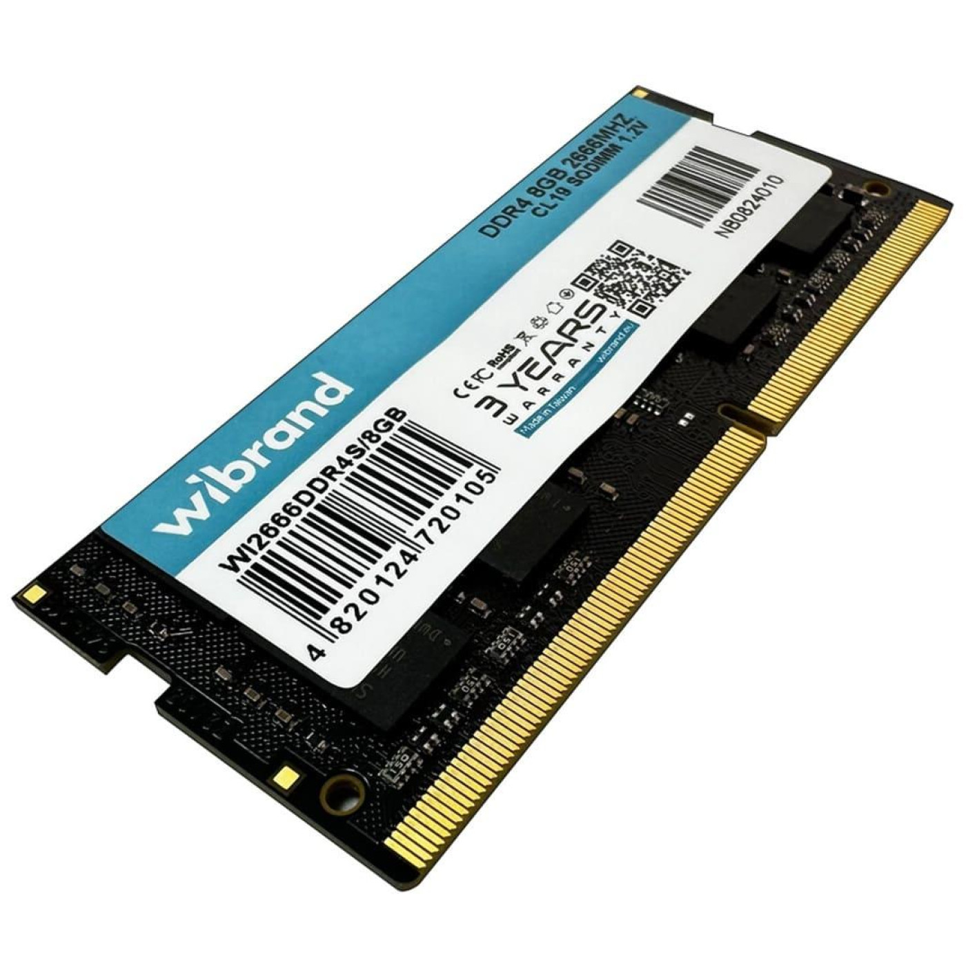 Модуль пам'яті Wibrand DDR4 8GB 2666MHz CL19 SODIMM (WI2666DDR4S/8GB)