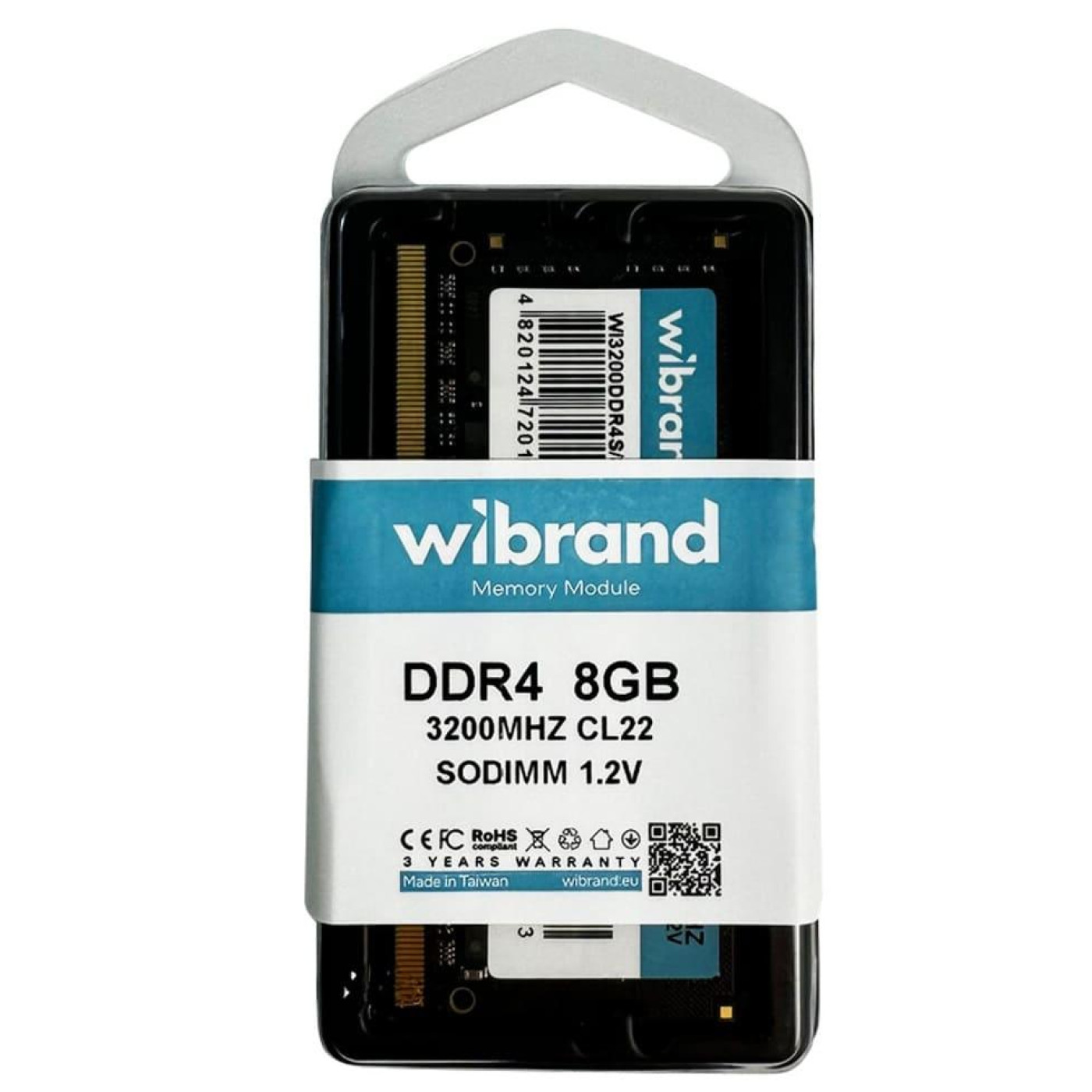 Модуль памяти Wibrand DDR4 8GB 3200MHz CL22 SODIMM (WI3200DDR4S/8GB)