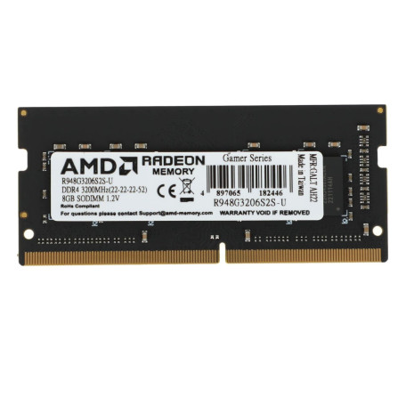 Модуль памяти AMD DDR4 8Gb 3200 MHz Sodimm (R948G3206S2S-U)
