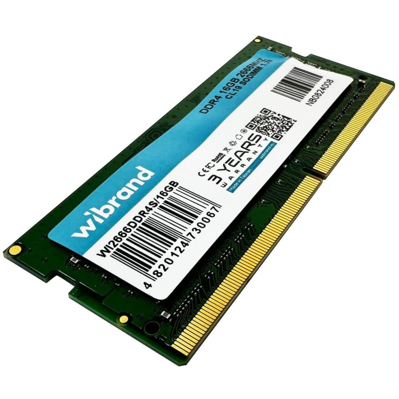 Модуль памяти Wibrand DDR4 16GB 2666MHz CL19 SODIMM (WI2666DDR4S/16GB)