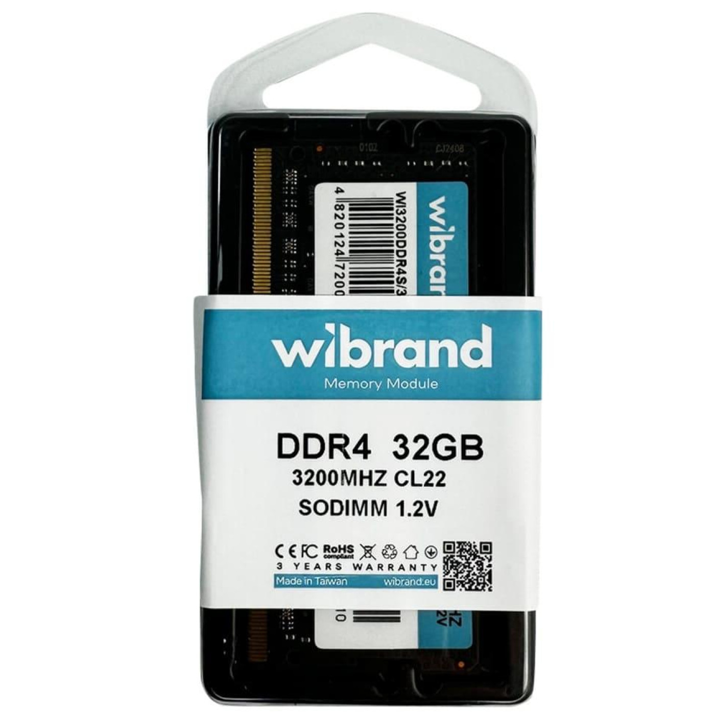 Модуль памяти Wibrand DDR4 32GB 3200MHz CL22 SODIMM (WI3200DDR4S/32GB)