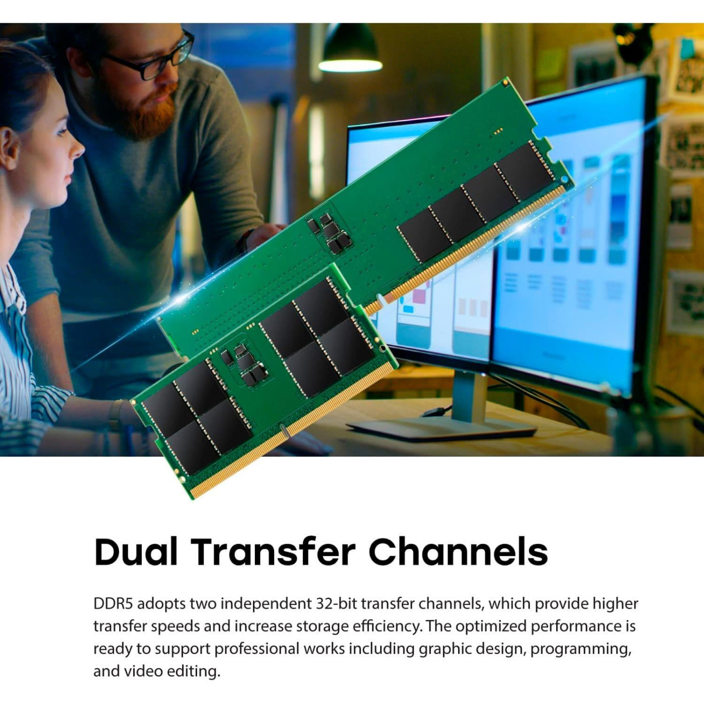 Модуль памяти Transcend DDR5 48GB JM 5600Mhz SO-DIMM 2Rx8 3Gx8 CL46 1.1V (JM5600ASE-48G)