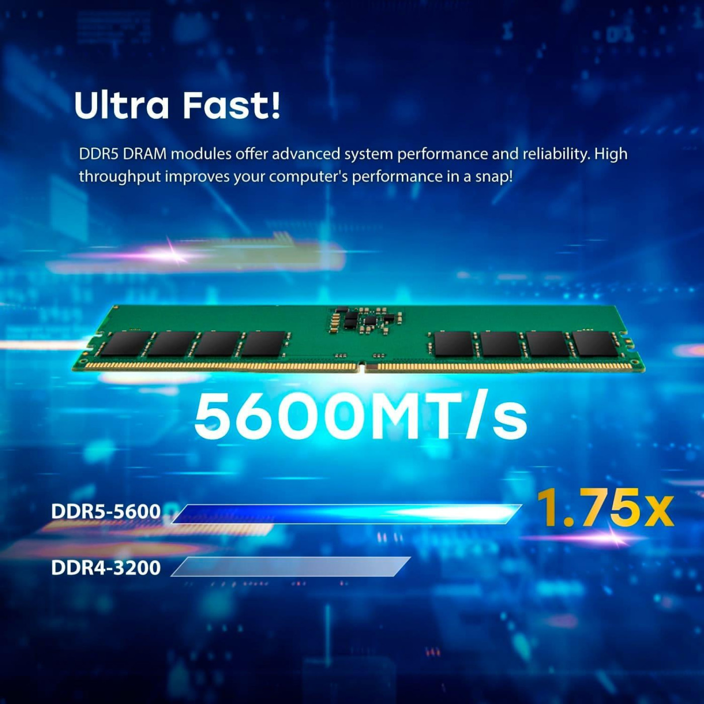 Модуль памяти Transcend DDR5 48GB JM 5600Mhz SO-DIMM 2Rx8 3Gx8 CL46 1.1V (JM5600ASE-48G)
