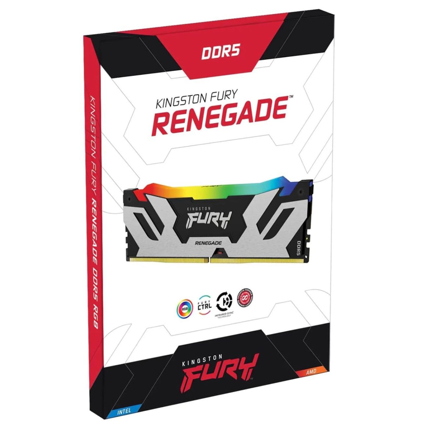 Модуль пам'яті Kingston Fury DDR5 32GB (2x16) 8000MHz Renegade Silver/Black RGB XMP (KF580C38RSAK2-32)