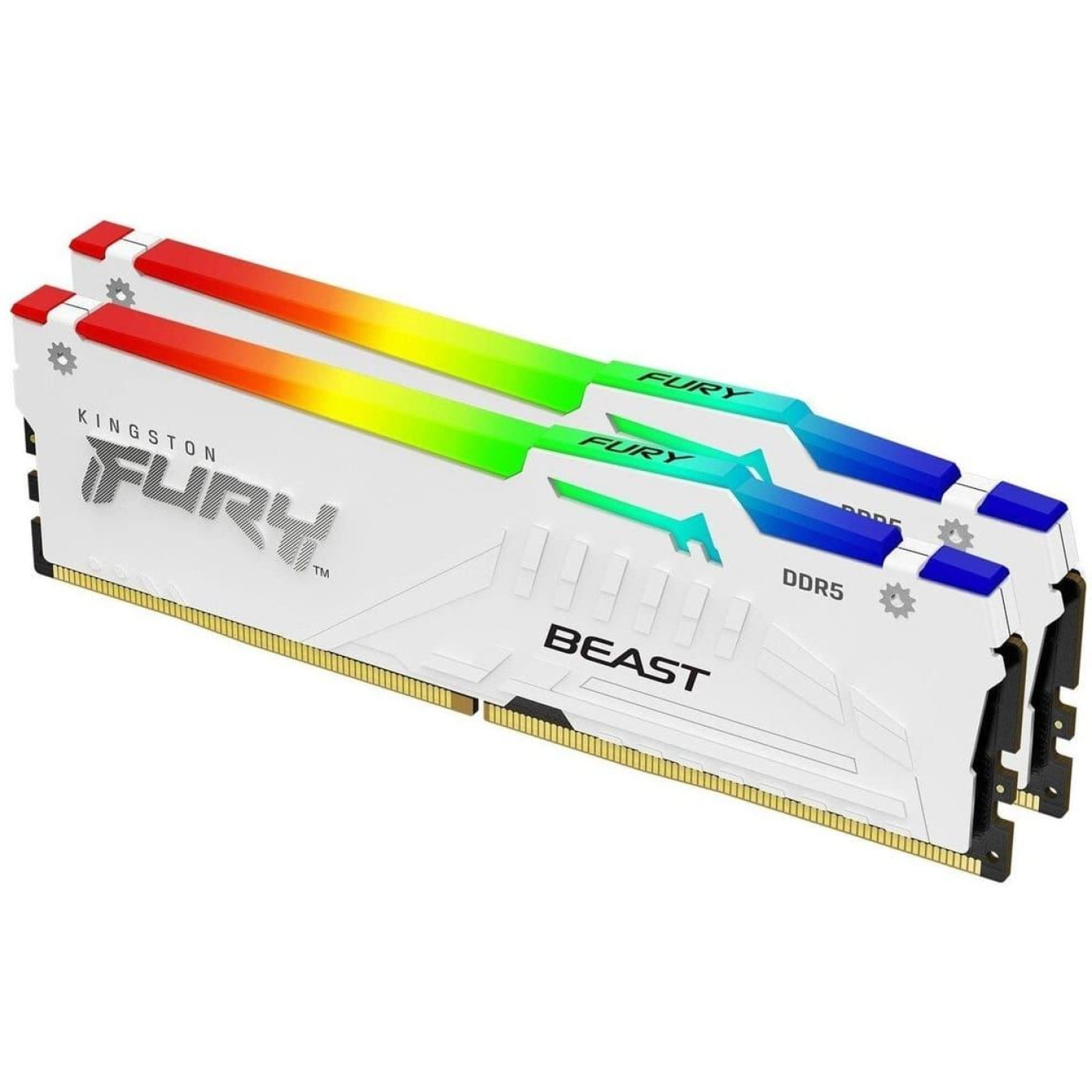 Модуль пам'яті Kingston Fury DDR5 32GB (2x16) 6000MHz Beast White RGB EXPO/XMP 3.0 (KF560C30BWEAK2-32)
