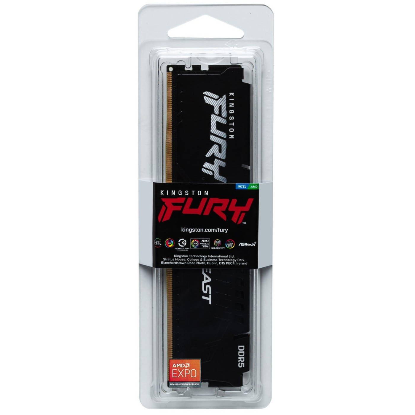 Модуль пам'яті Kingston Fury DDR5 32GB 6000MHz Beast Black EXPO (KF560C30BBE-32)