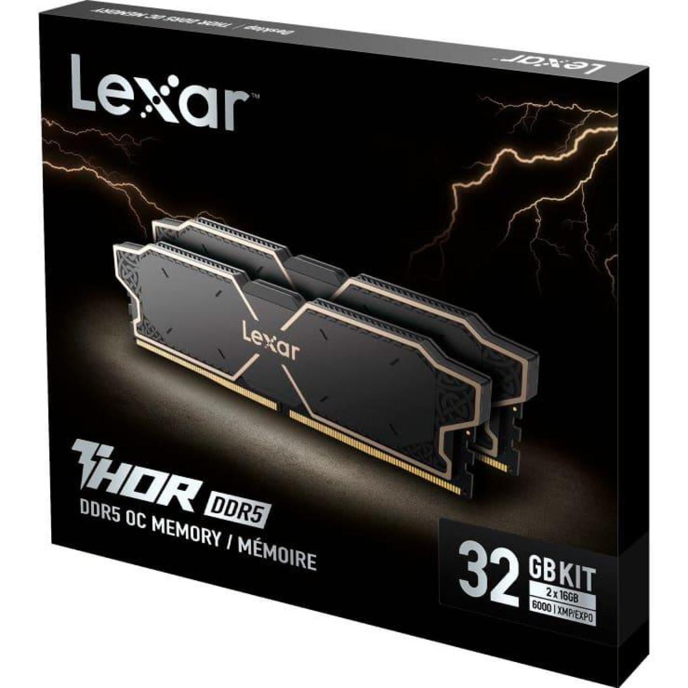 Модуль пам'яті Lexar DDR5 32GB (2x16) Thor 6000Mhz Black XMP/EXPO (LD5U16G60C38LG-RGD)