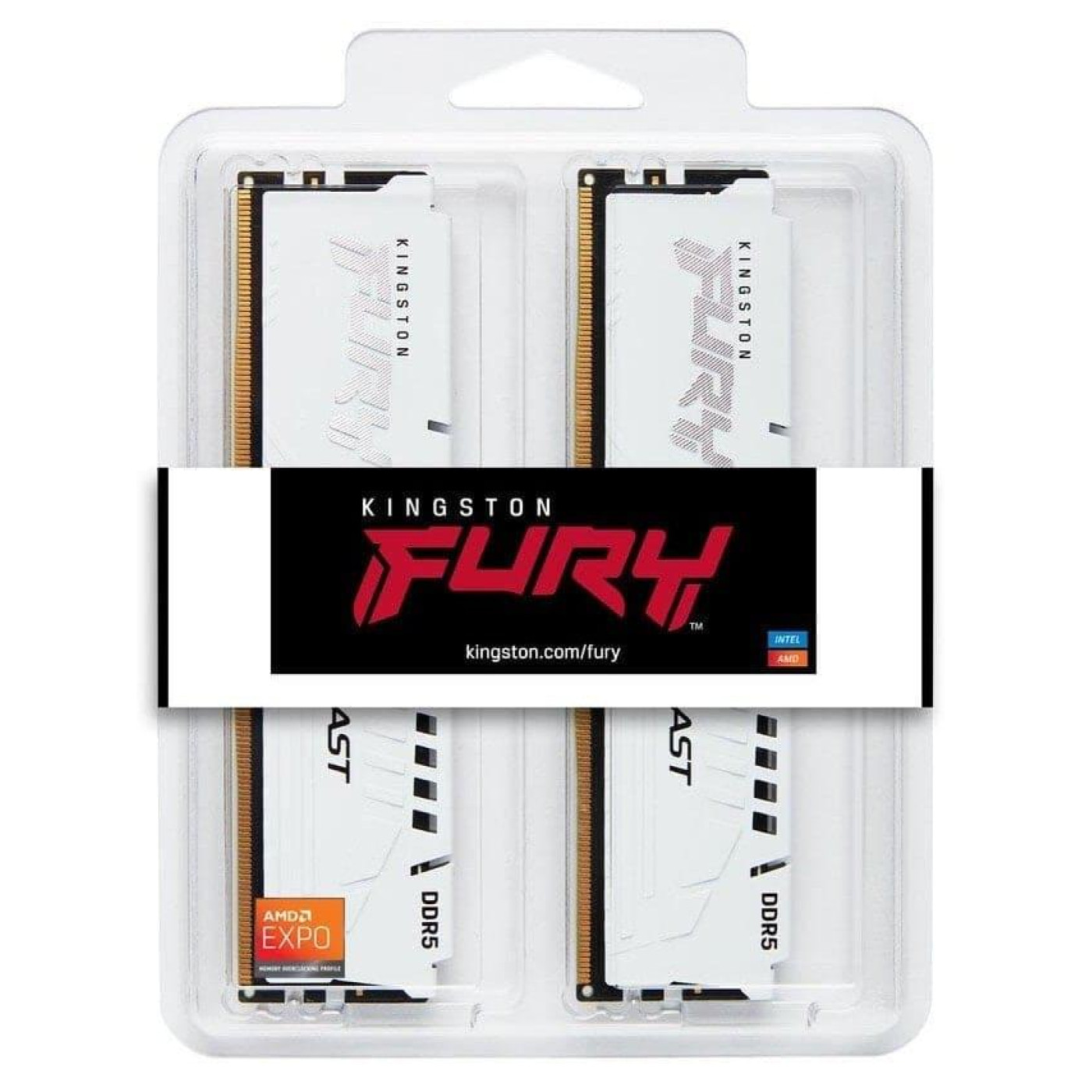 Модуль пам'яті Kingston Fury DDR5 64GB (2x32) 6000MHz Beast White EXPO/XMP 3.0 (KF560C30BWEK2-64)