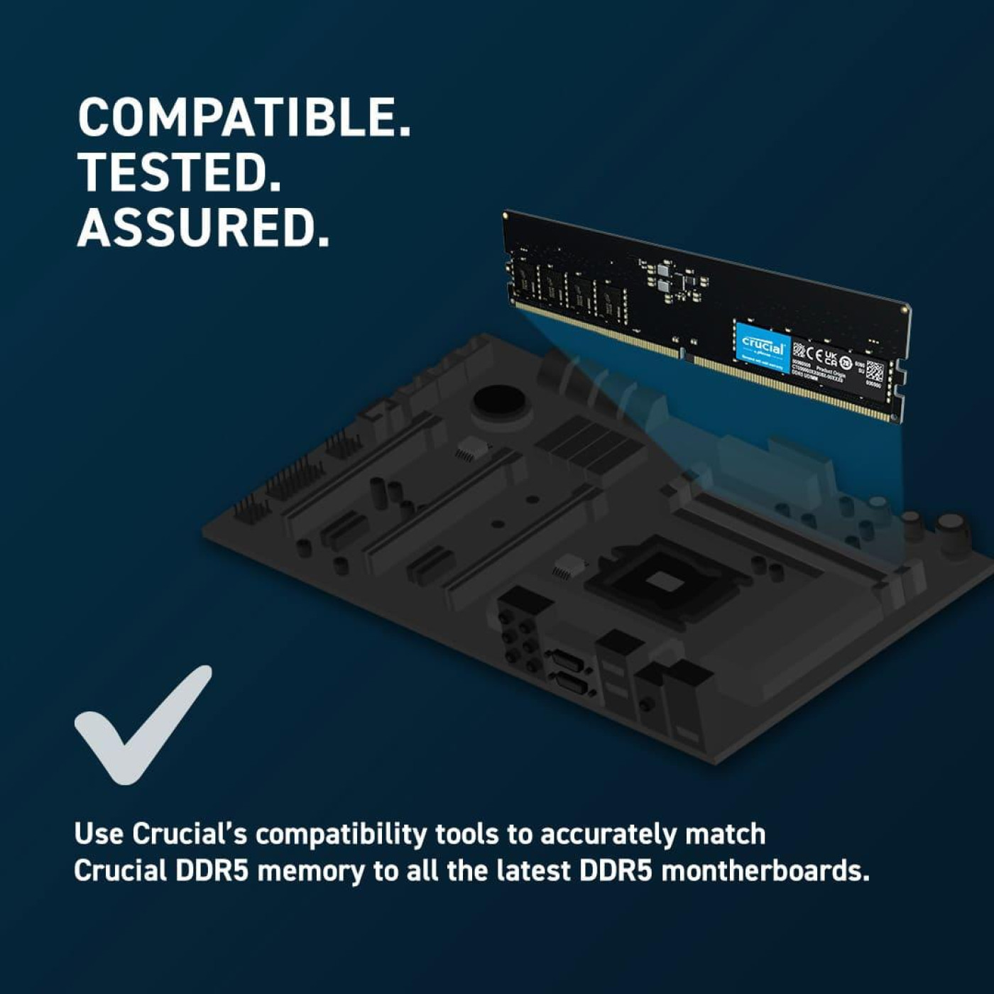Модуль пам'яті Crucial DDR5 8GB 4800Mhz UDIMM CL40 Tray (CT8G48C40U5T)