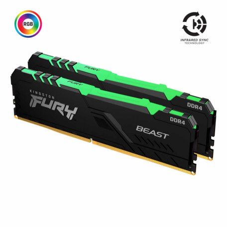 Модуль пам'яті Kingston Fury DDR4 16Gb (2x8) Beast 3200 MHz RGB (KF432C16BBAK2/16) Б/в