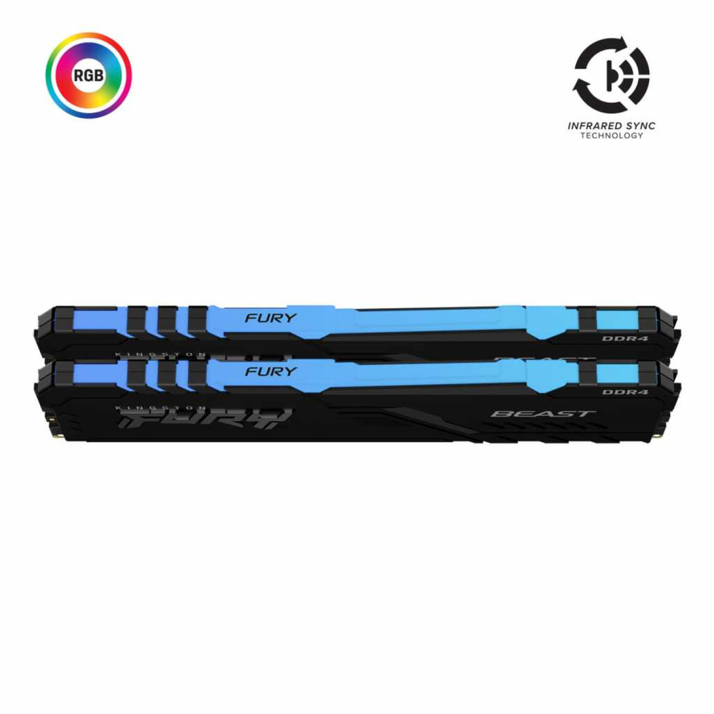 Модуль пам'яті Kingston Fury DDR4 16Gb (2x8) Beast 3200 MHz RGB (KF432C16BBAK2/16) Б/в