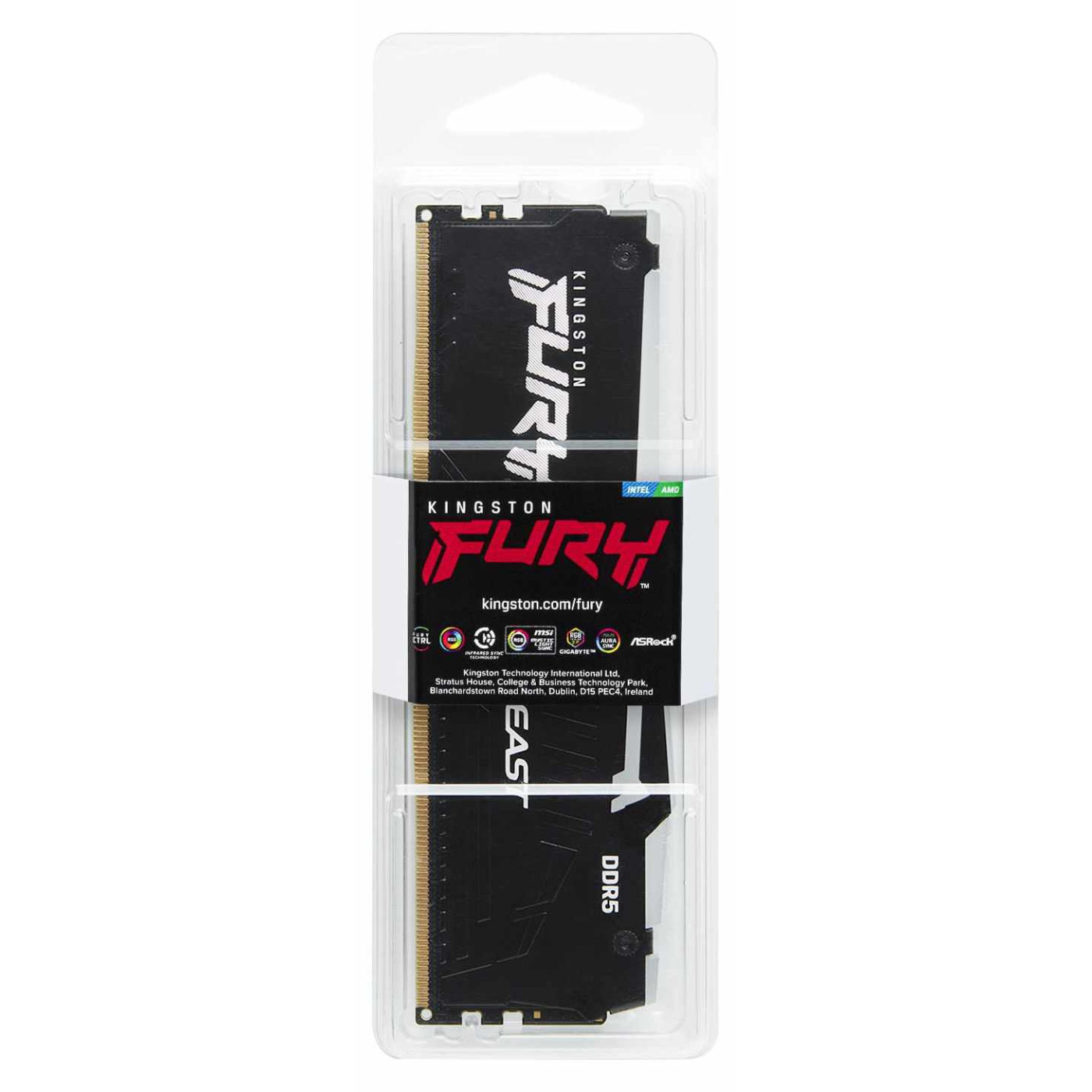 Модуль пам'яті Kingston Fury DDR5 16GB 5200MHz Beast Black RGB (KF552C40BBA-16)
