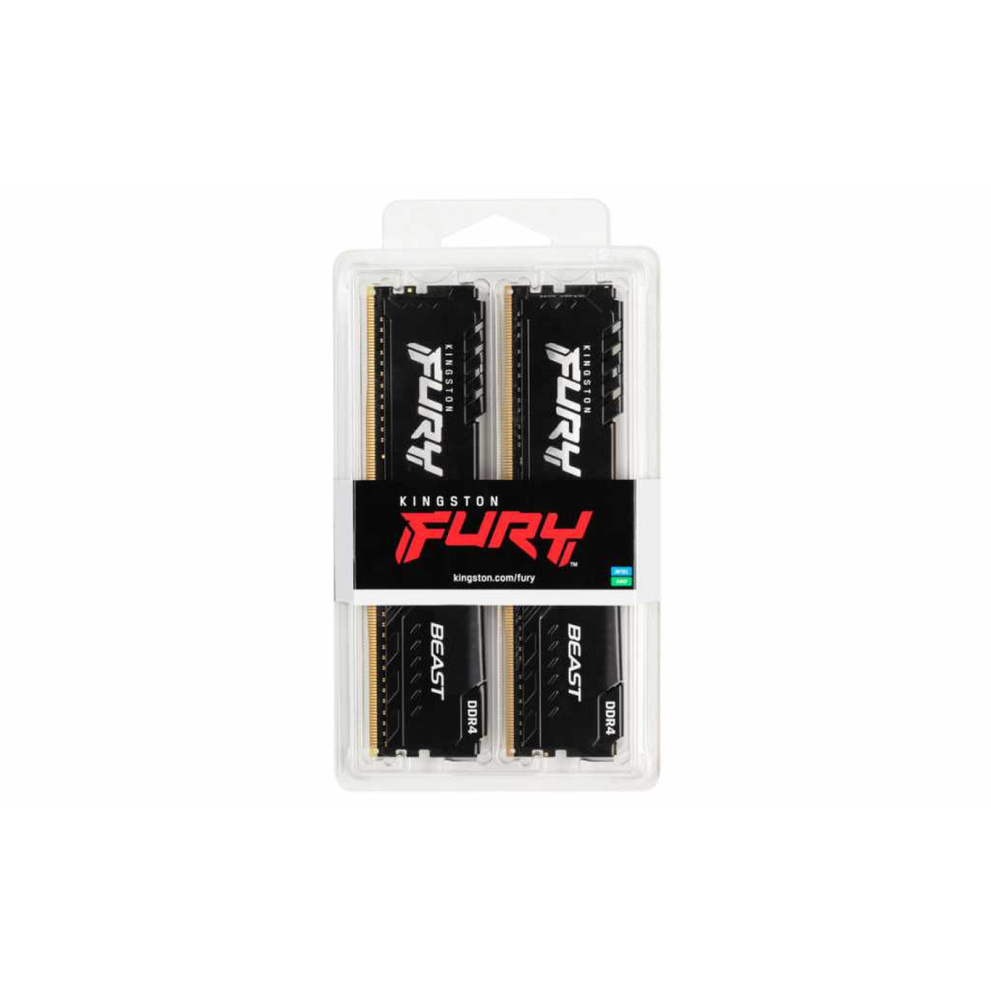Модуль пам'яті Kingston Fury DDR4 64Gb (2x32) Beast 3200 MHz Black (KF432C16BBK2/64) Б/в