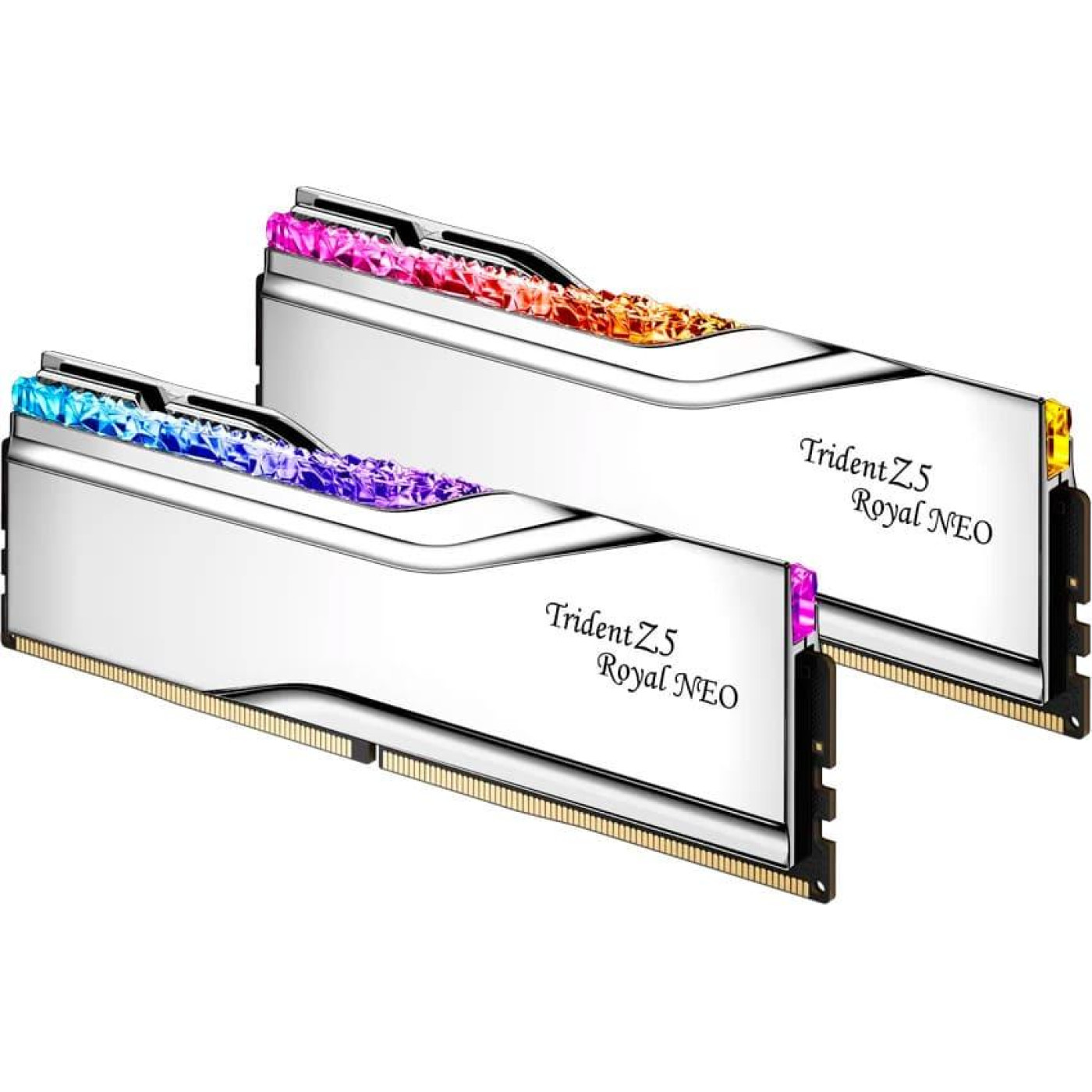 Модуль пам'яті G.Skill DDR5 32GB (2x16) Trident Z5 Royal NEO 8000Mhz RGB Silver AMD EXPO (F5-8000J3848H16GX2-TR5NS)