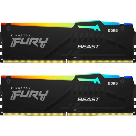 Модуль памяти Kingston Fury DDR5 32GB (2x16) 5200MHz Beast RGB (KF552C40BBAK2-32)