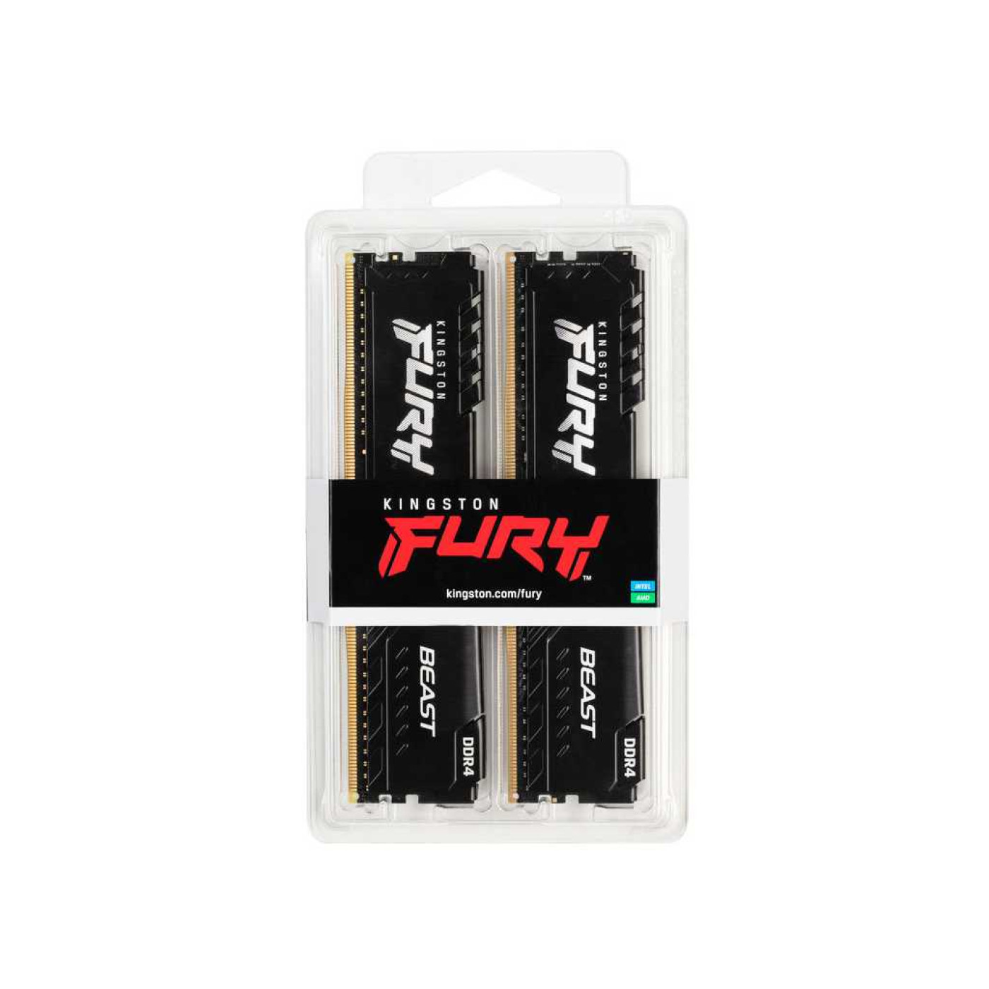 Модуль памяти Kingston Fury DDR4 32Gb (2x16) Beast 3200 MHz Black (KF432C16BBK2/32)
