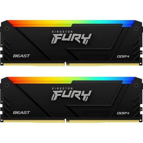 Модуль памяти Kingston Fury DDR4 32GB (2x16) Kingston 3200MHz FURY Beast RGB (KF432C16BB12AK2/32) U1