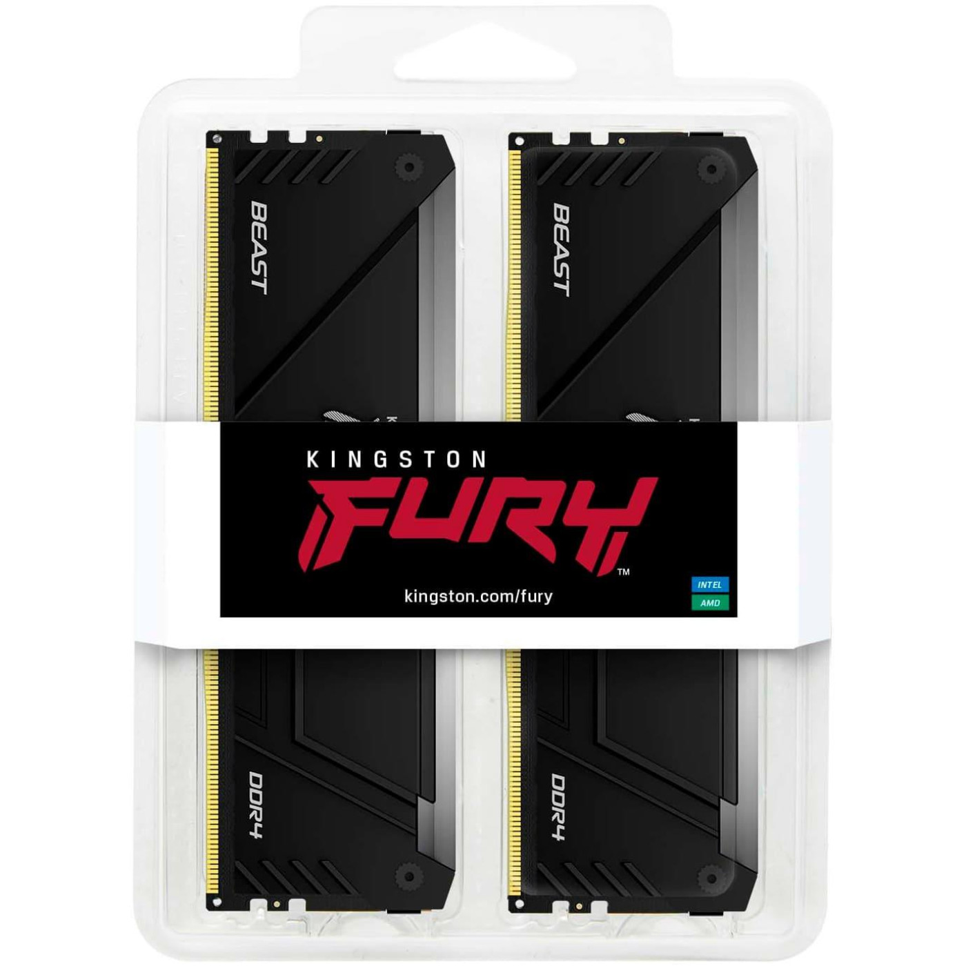 Модуль памяти Kingston Fury DDR4 32GB (2x16) 3200Mhz Beast RGB Black XMP (KF432C16BB12AK2/32WP)